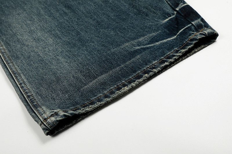 Vintage Retro distressed washed whiskered scimitar jeans for men Size US 32 / EU 48 - 6 Thumbnail