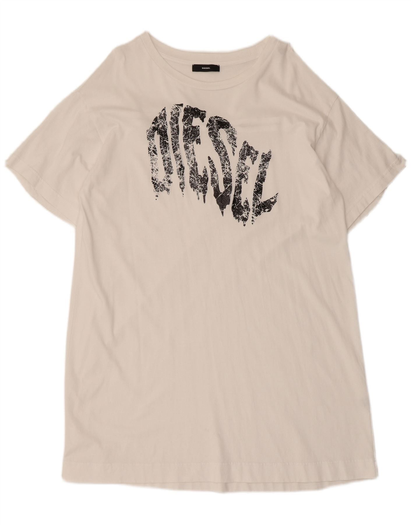 Diesel Womens Graphic T-Shirt Dress UK 14 Medium White Size L / US 10 / IT 46 - 1 Thumbnail