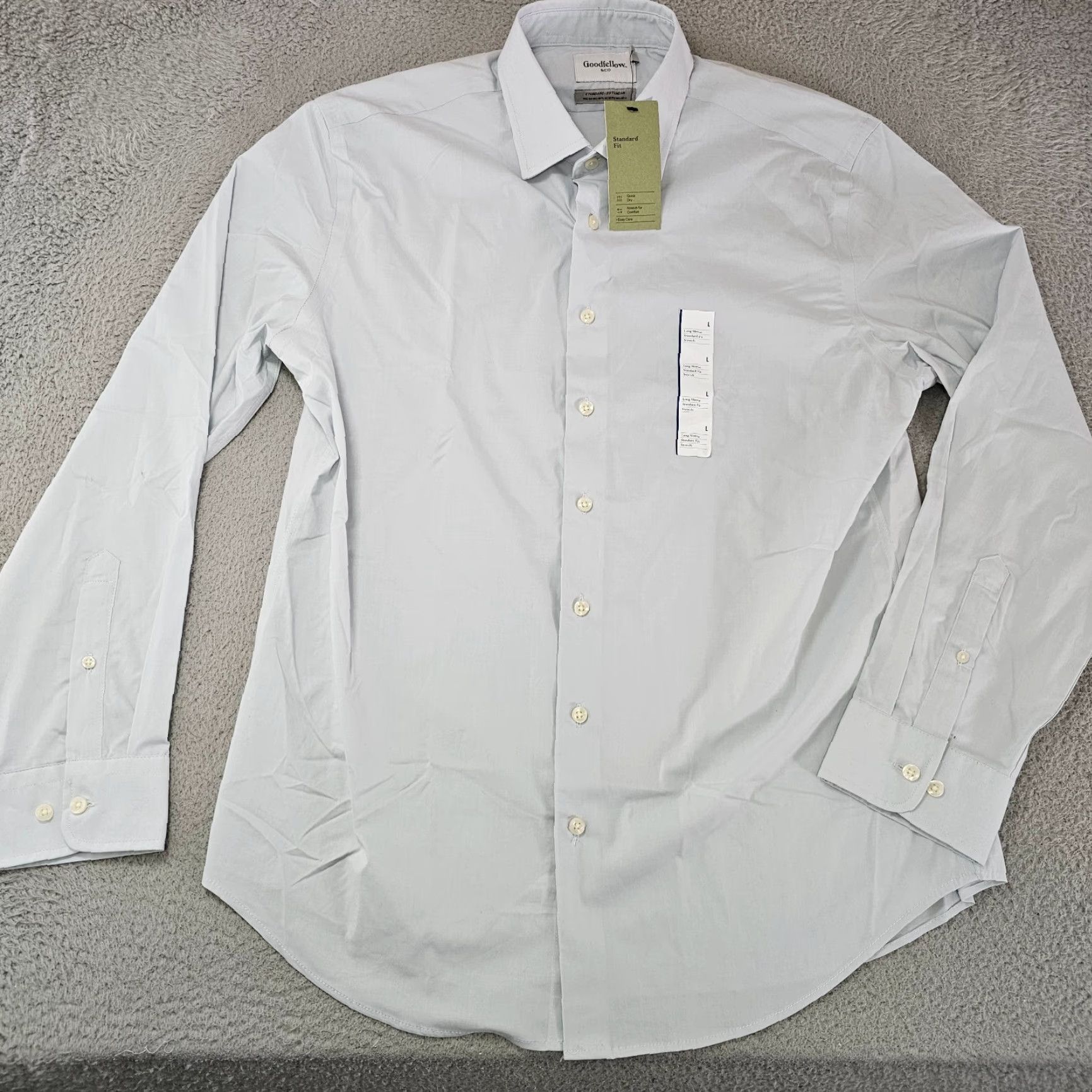 Vintage Goodfellow Shirt Mens Large Grey Stretch Cotton Blend Button Up Long Sleeve Size US L / EU 52-54 / 3 - 2 Thumbnail