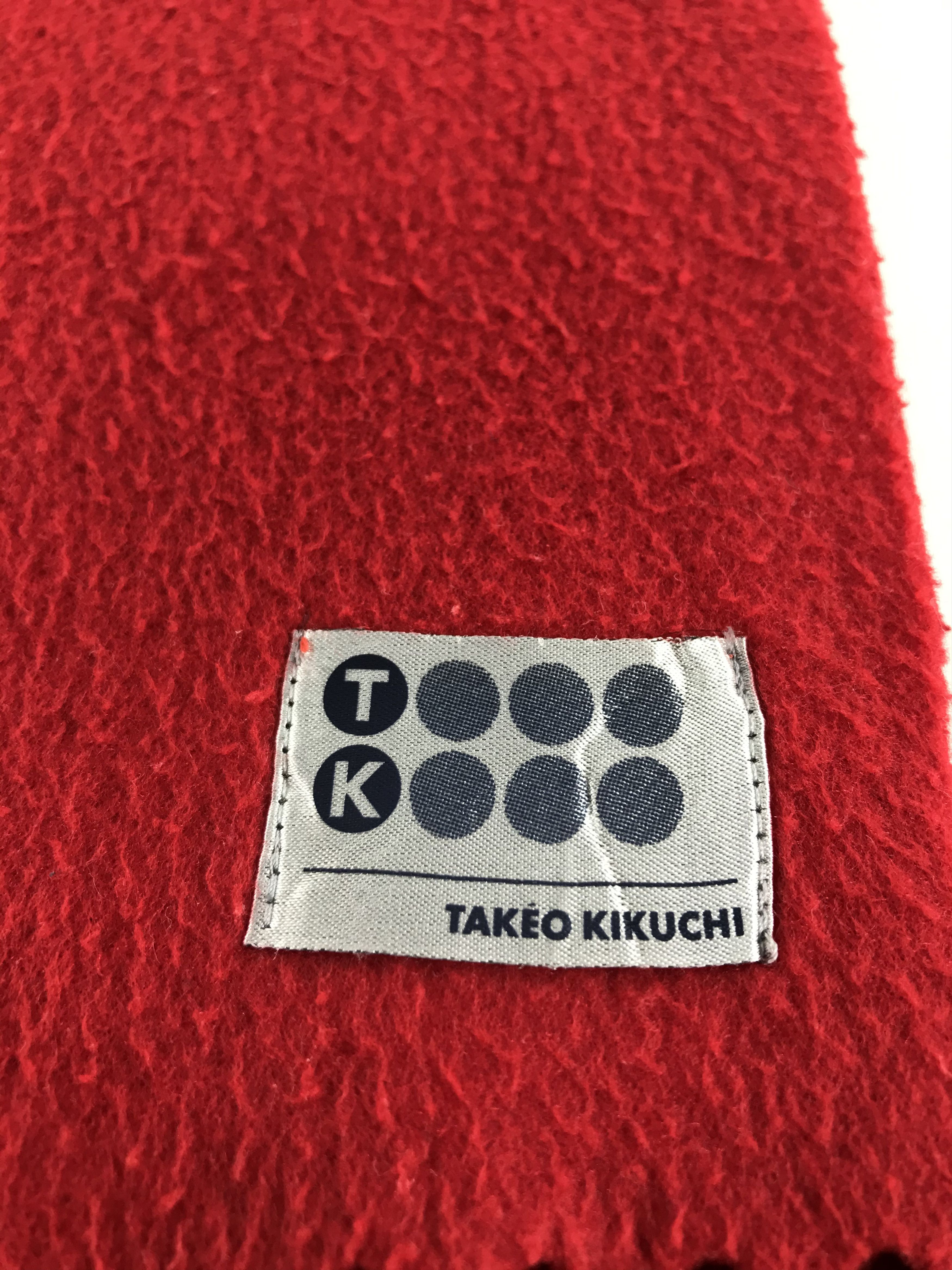 Takeo Kikuchi Takeo Kikuchi Red Scarf Muffler Neck Wrap V490 Size ONE SIZE - 4 Thumbnail