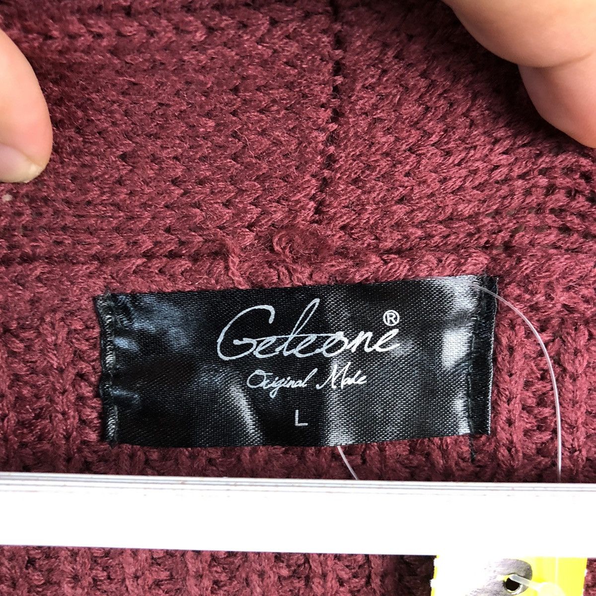 Japanese Brand Geleone original made Maroon Cardigan Knitwear #A1256 Size US L / EU 52-54 / 3 - 9 Thumbnail