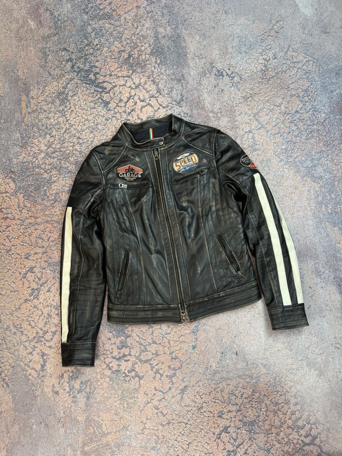 Vintage Leather Jacket Racing Kadoya Formula 1 Ferrari