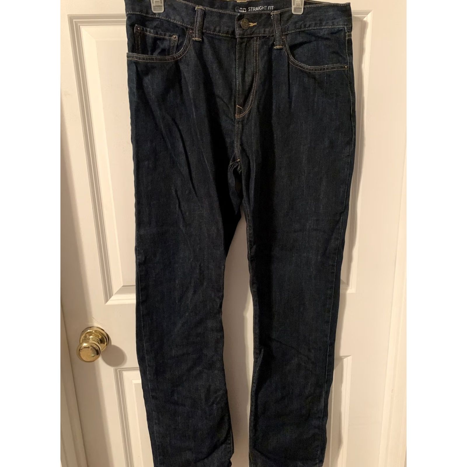 Gap Gap Mens Jeans Straight Fit Dark Wash Denim 34x34 SZ 2091 Regular Waist 34 Inseam 34 Blue Spin Mens Size US 34 / EU 50 - 2 Thumbnail