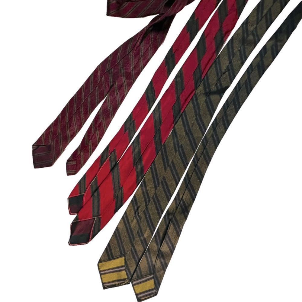 Vintage Vintage 60s Silk Reds, Greens and Golds Striped Neck ties Size ONE SIZE - 7 Thumbnail