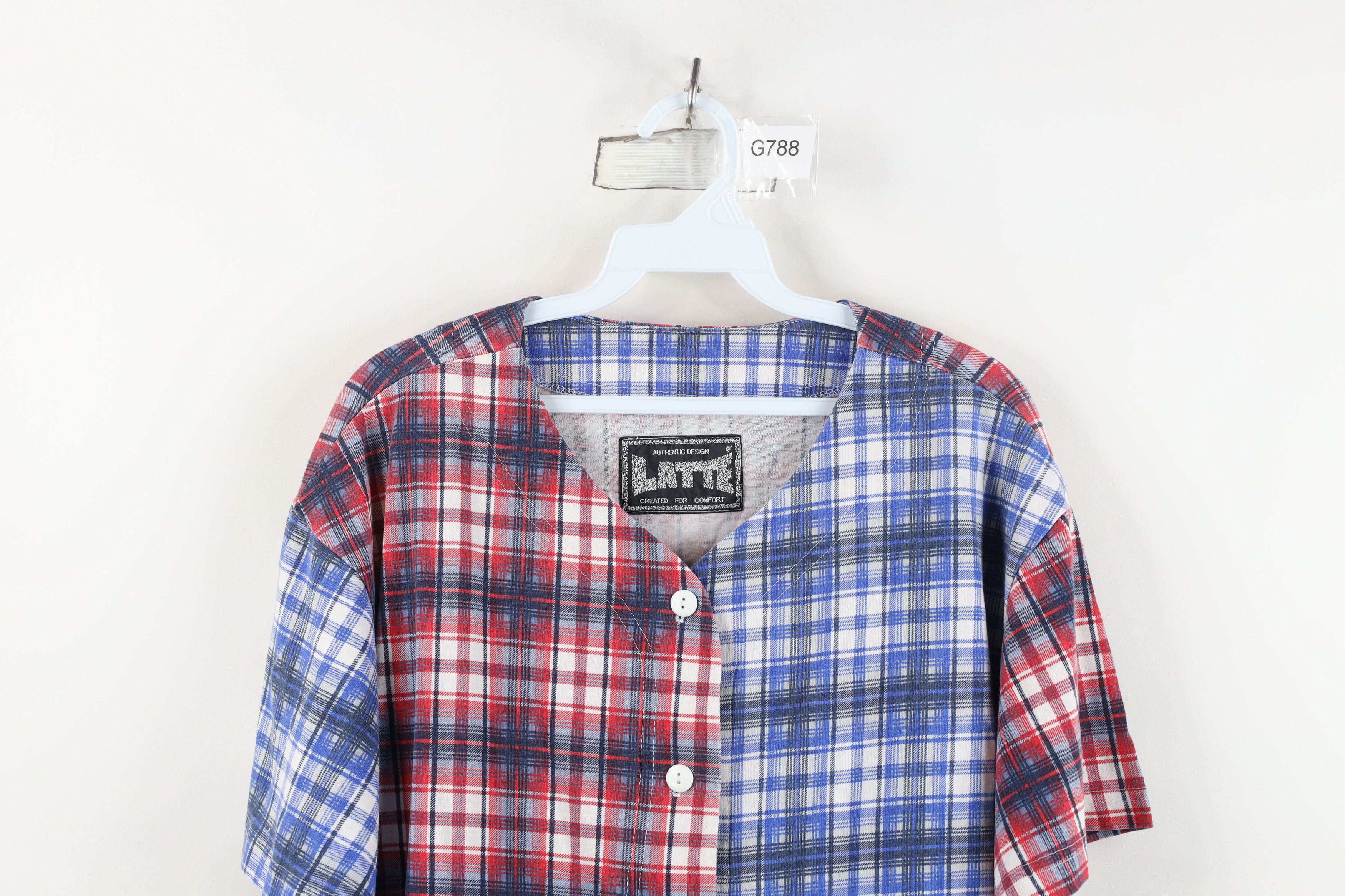 Vintage Vintage 90s Streetwear Faded Flannel Baseball Jersey Plaid Size XL / US 12-14 / IT 48-50 - 2 Thumbnail