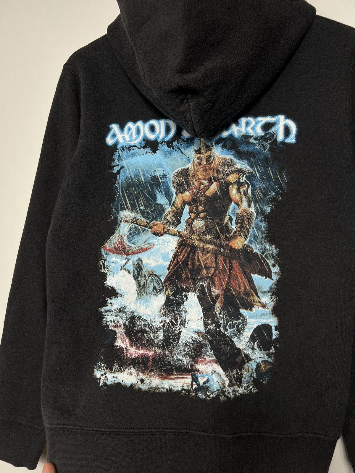 Band Tees Vintage Amon Amarth Band Hoodie Death Metal Black Streetwear Size US S / EU 44-46 / 1 - 4 Thumbnail
