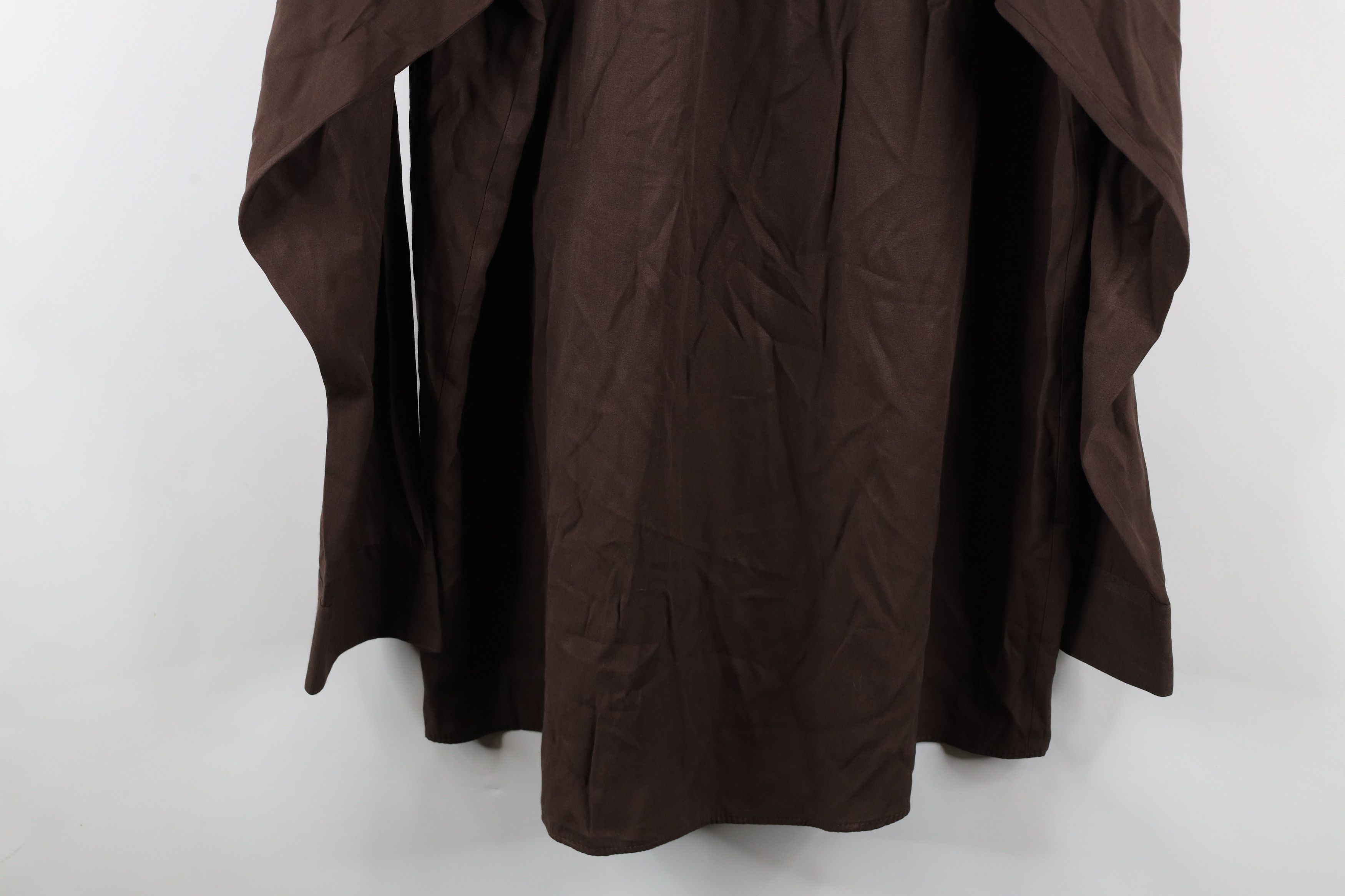 Vintage Vintage 90s Streetwear Blank Band Collar Button Shirt Brown Size US XL / EU 56 / 4 - 12 Thumbnail