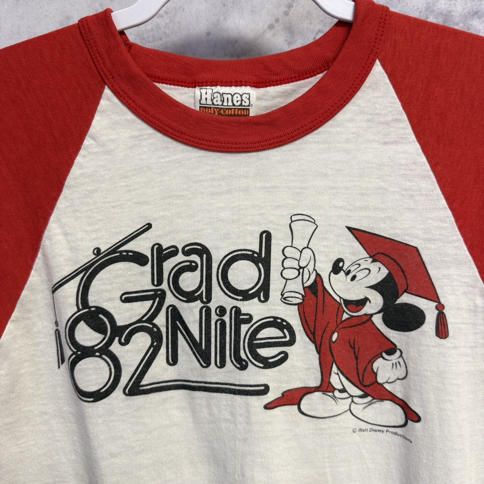 Vintage Vintage 80s Mickey Mouse Grad Night Shirt Adult Small White Size US S / EU 44-46 / 1 - 1 Thumbnail