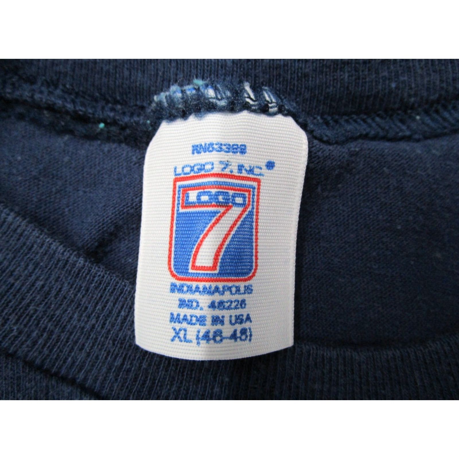 Logo 7 VINTAGE Washington / LOGO 7 Men's blue short sleeve crew neck graphic tee - cotton blend - Made in USA XL - Men - 1990s - Shirt Size US XL / EU 56 / 4 - 3 Thumbnail