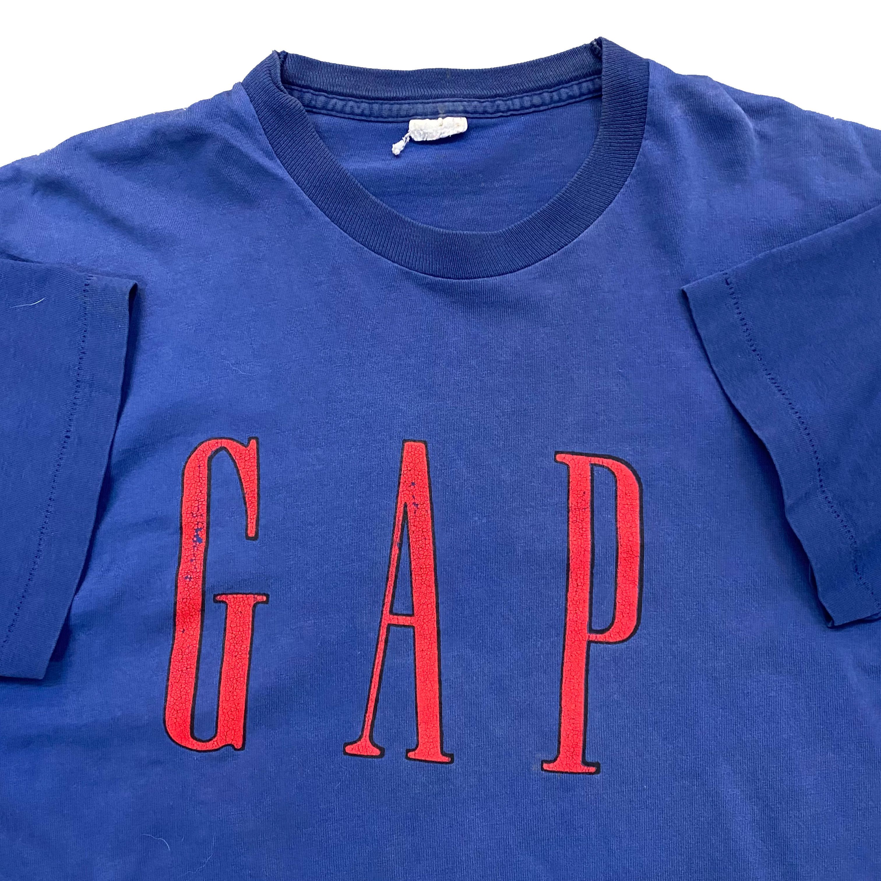 Designer × Gap × Vintage VTG 90s GAP Spellout T Shirt Faded Royal Blue Size US XL / EU 56 / 4 - 2 Thumbnail