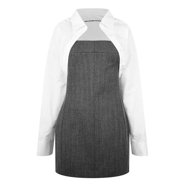 Alexander Wang o1g2r1mq0824 Tailored Mini Dress in Grey Size L / US 10 / IT 46 - 1 Thumbnail