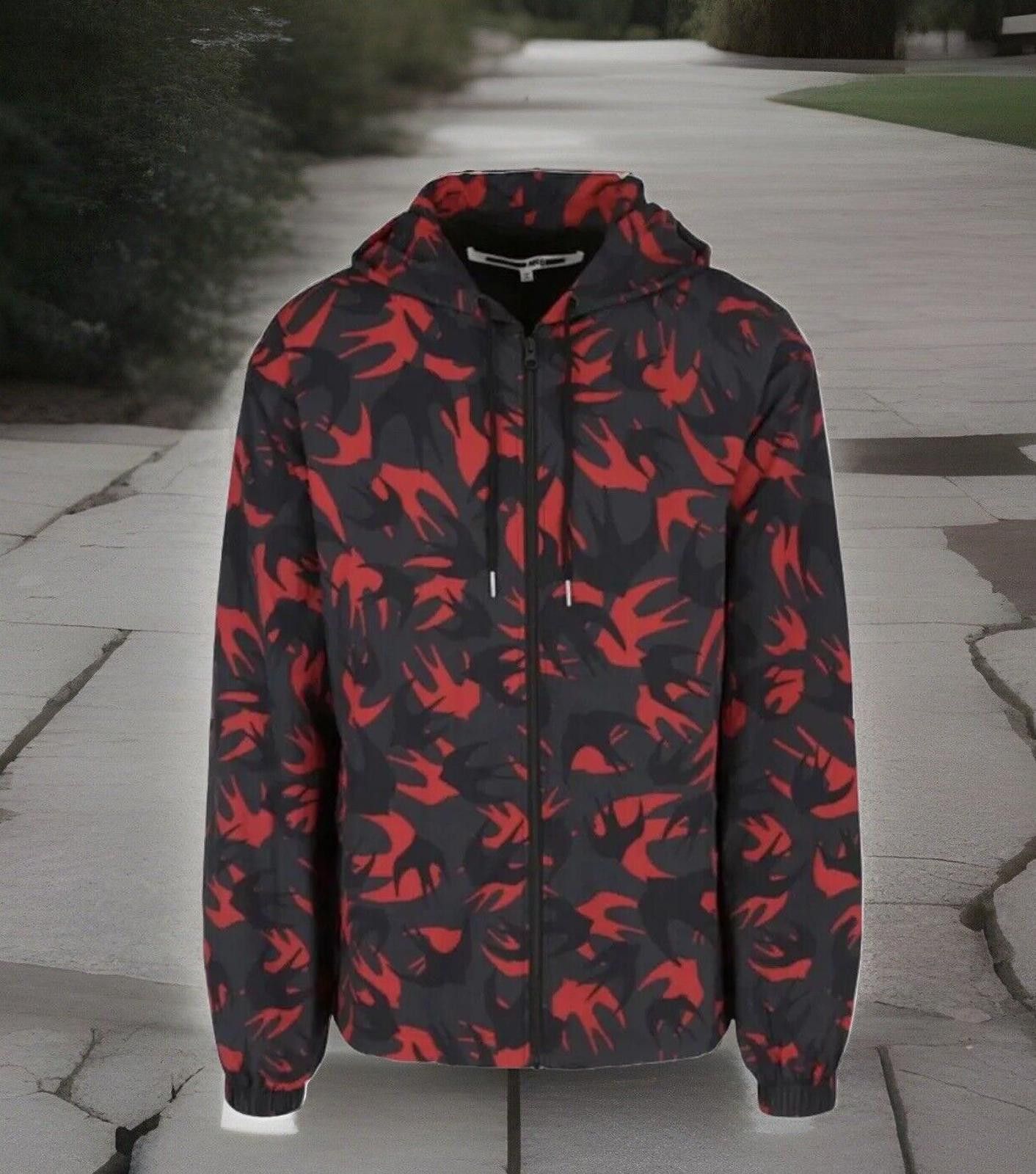 Alexander McQueen Alexander McQueen Red & Black Swallow Parka Jacket Hoodie Size US L / EU 52-54 / 3 - 1 Thumbnail
