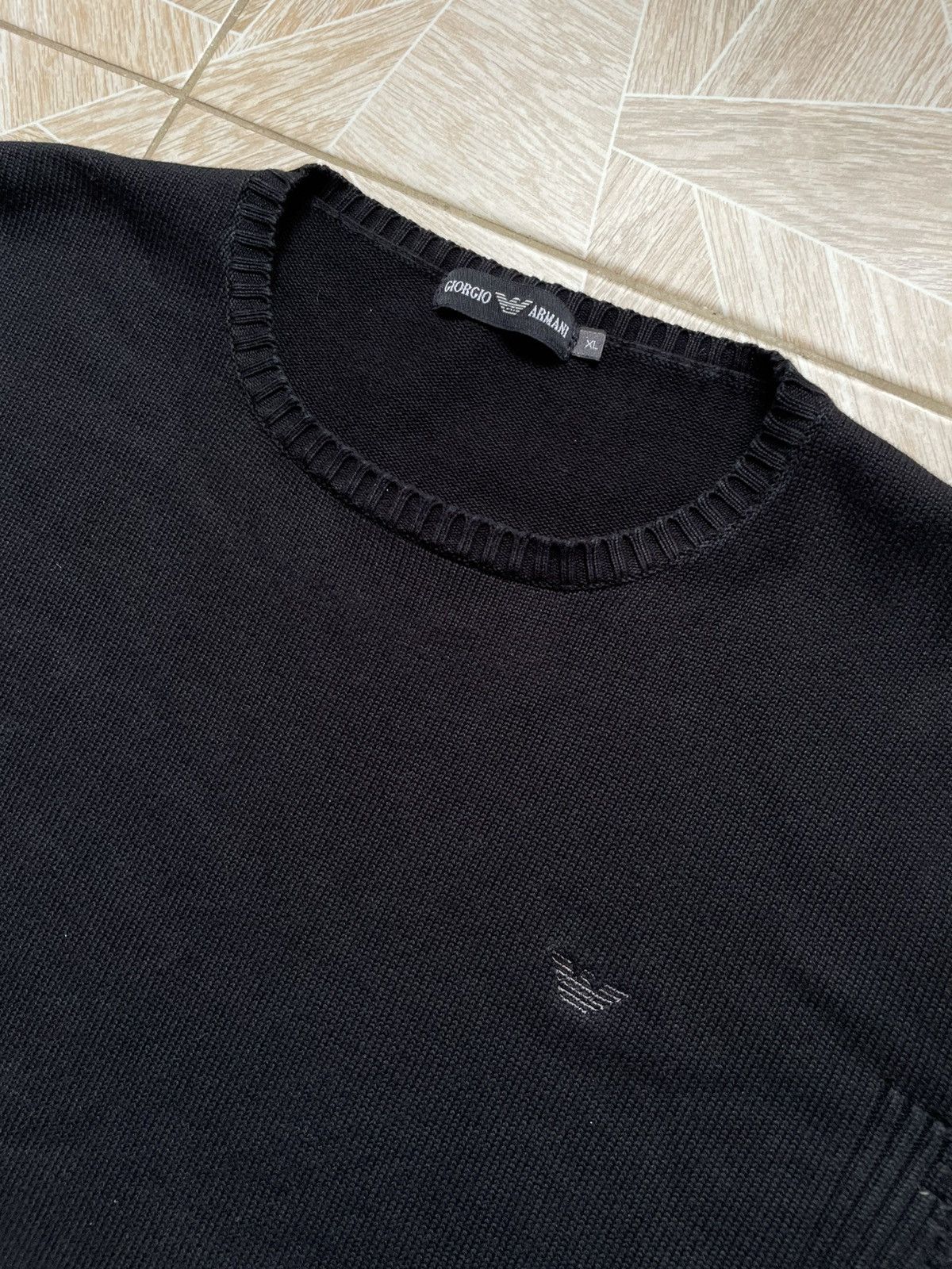 Giorgio Armani × Vintage 90s Italy Designer Giorgio Armani Logo Crew Neck Sweater XL Size US XL / EU 56 / 4 - 2 Thumbnail