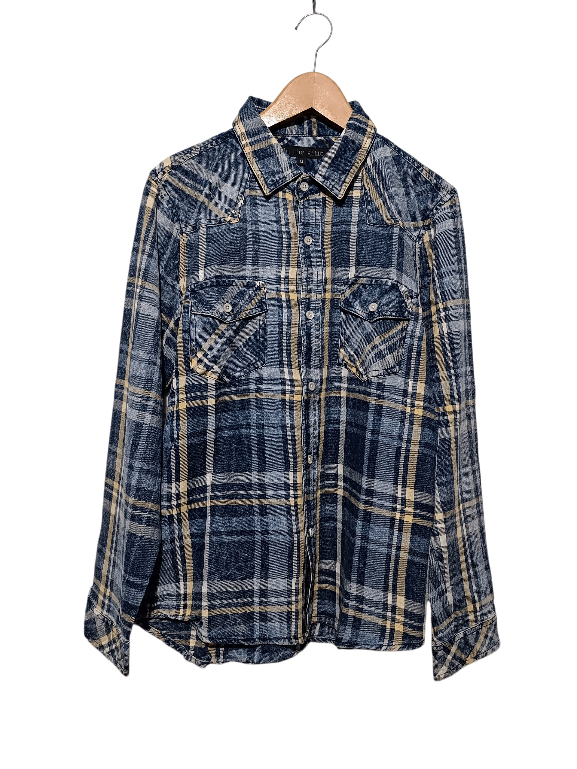 In The Attic In The Attic Check Denim Indigo Shirt Size US M / EU 48-50 / 2 - 1 Thumbnail