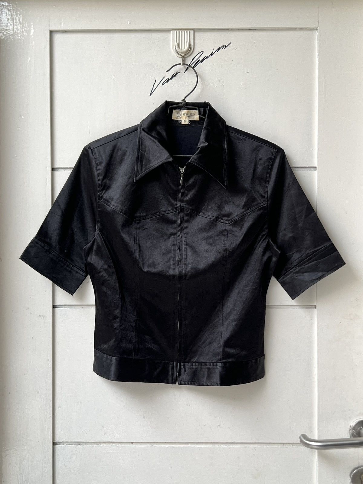 MICHEL KLEIN Black Zip Tops