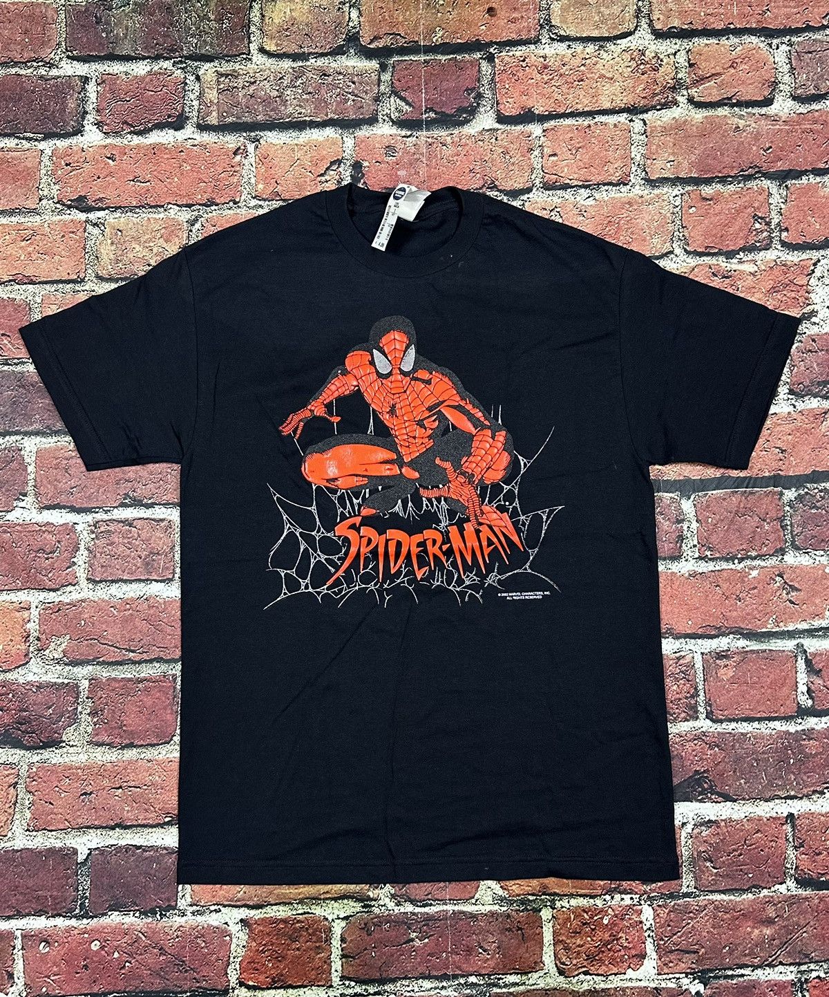 Vintage Marvel Mad Engine Spider-Man T-Shirt Comic Image y2k