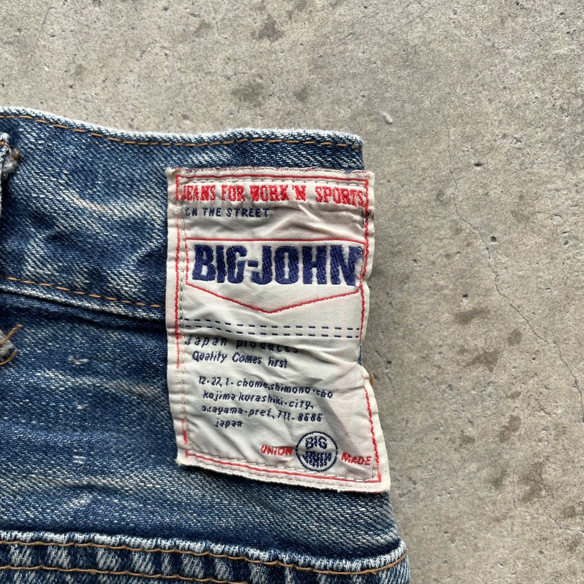 Japanese Brand × Jean × Vintage W32💥 Vintage Japan Big John Distressed Jeans Faded Pants Size US 32 / EU 48 - 10 Thumbnail