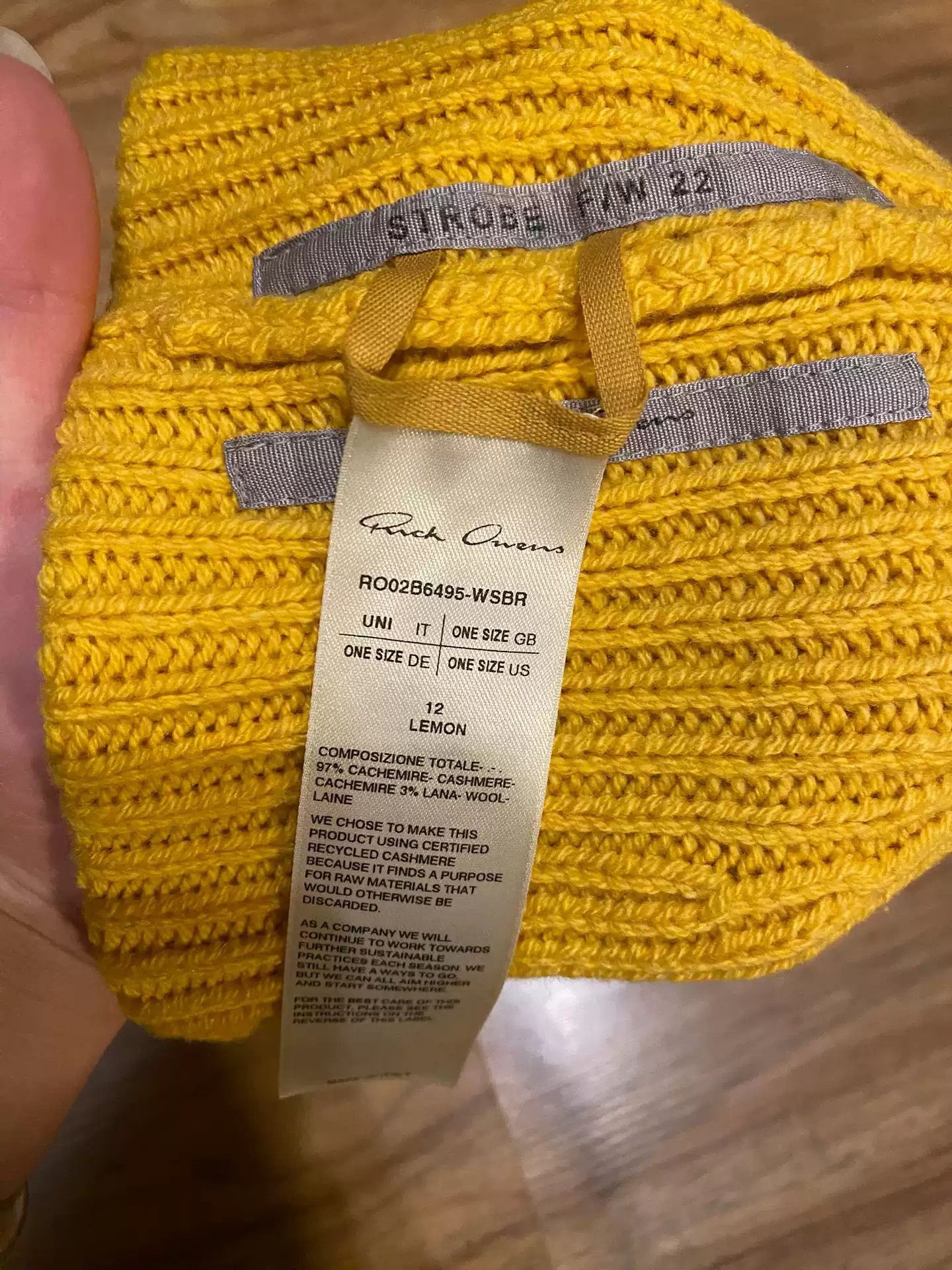 Rick Owens Rick Owens Show Cold Hat Hat Wool Knitting-2505 Size ONE SIZE - 3 Thumbnail