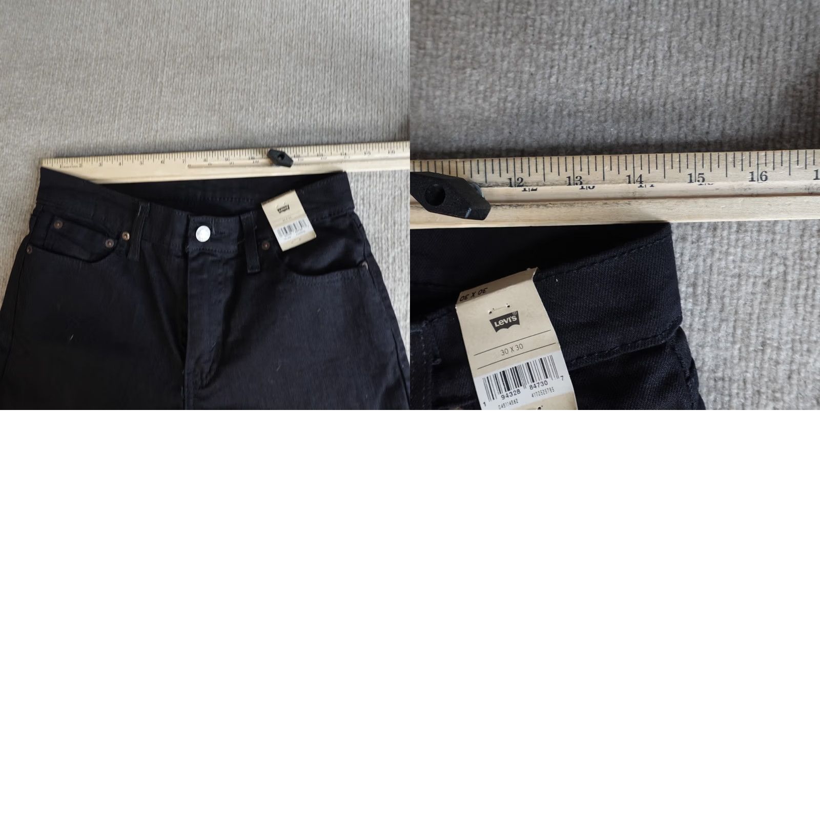 Levi's Levi's 511 Jeans 30 x 29 Black Solid NEW Denim 5-Pocket Straight Stretch Men Regular Jeans Size US 30 / EU 46 - 9 Thumbnail