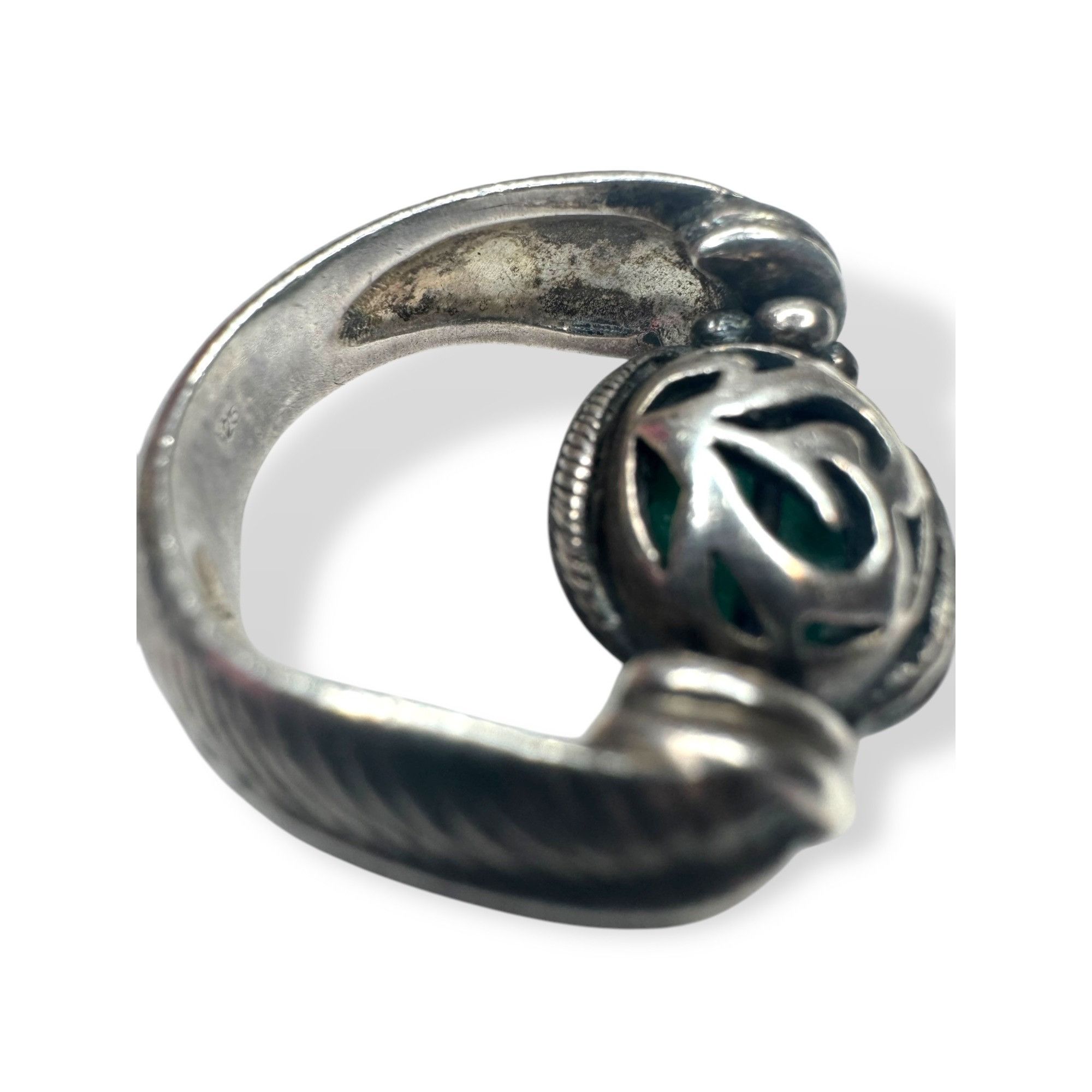 Other Vintage Sterling Silver Green Tourmaline Reversible Spinning Size ONE SIZE - 8 Thumbnail