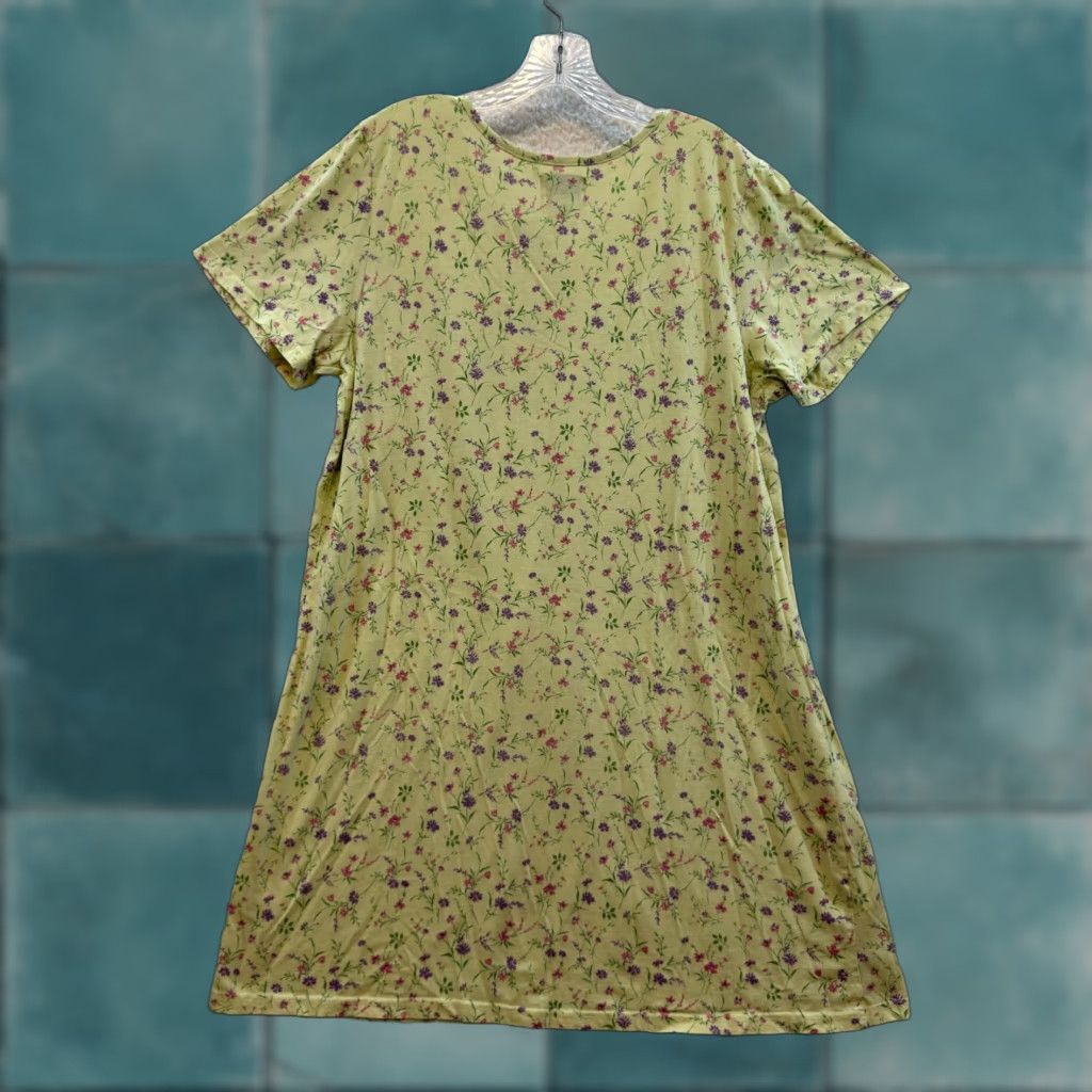 Vintage VINTAGE Nightgown Sleep Dress L Yellow Ditsy Floral Cottagecore Grandma Size L / US 10 / IT 46 - 1 Thumbnail