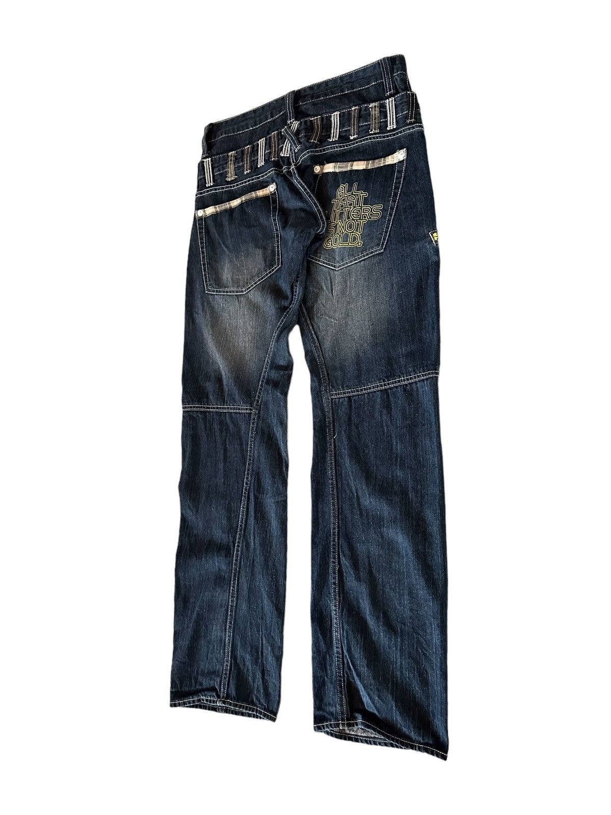 If Six Was Nine Dominate Doublewaist Denim Jeans Size US 32 / EU 48 - 11 Thumbnail