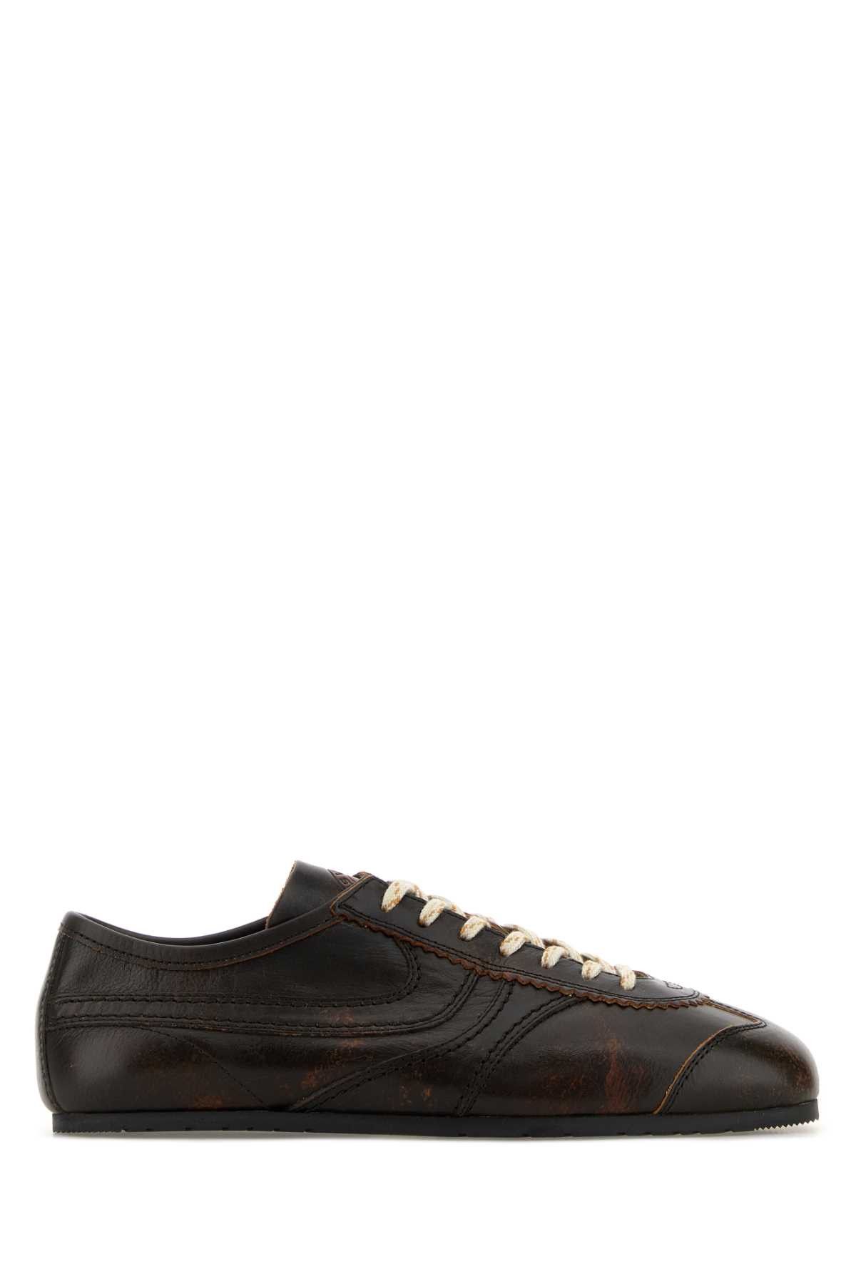 Brown Leather Sneakers
