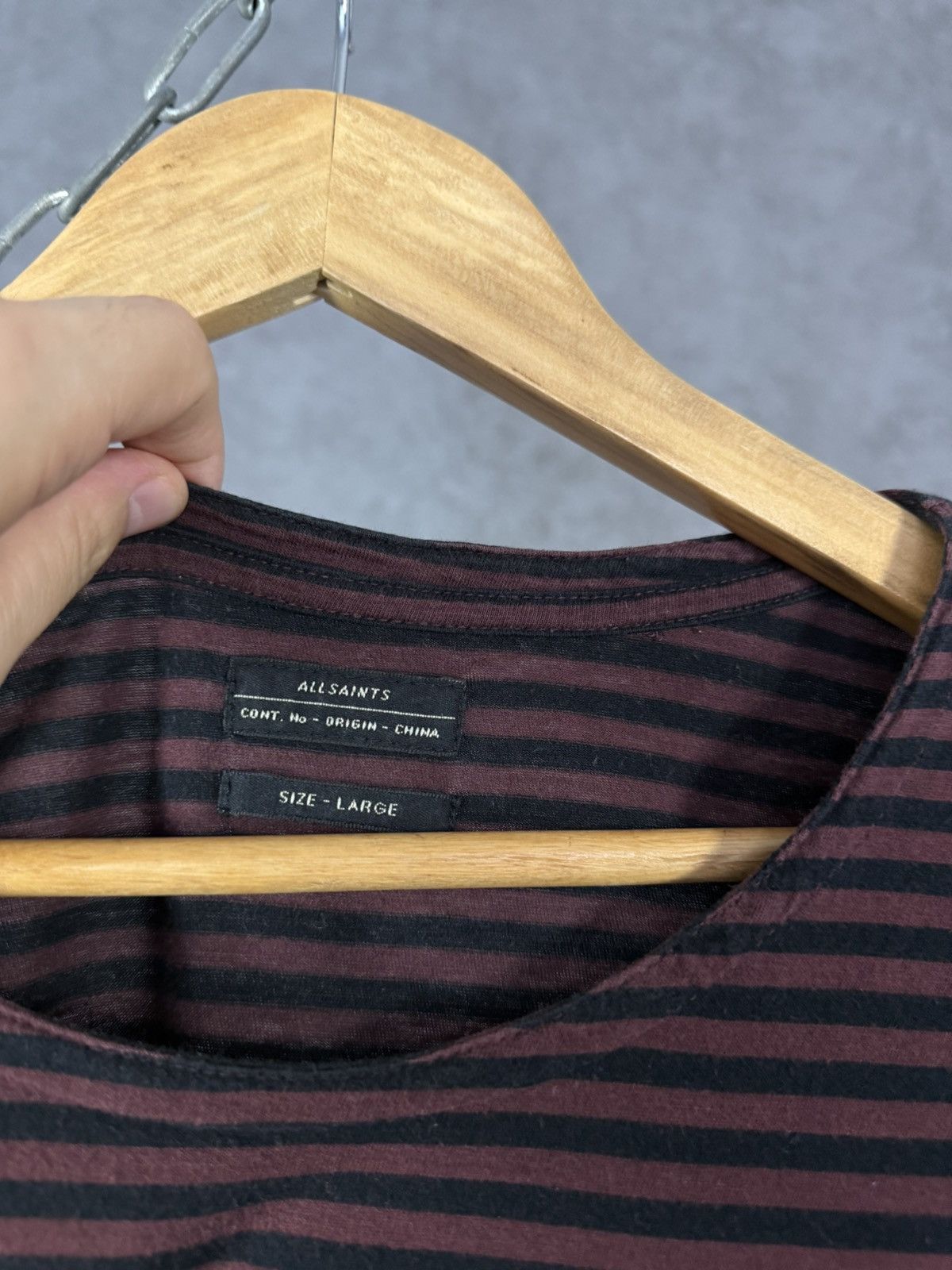 Allsaints Allsaints vintage designer logo striped tee Size US L / EU 52-54 / 3 - 3 Thumbnail