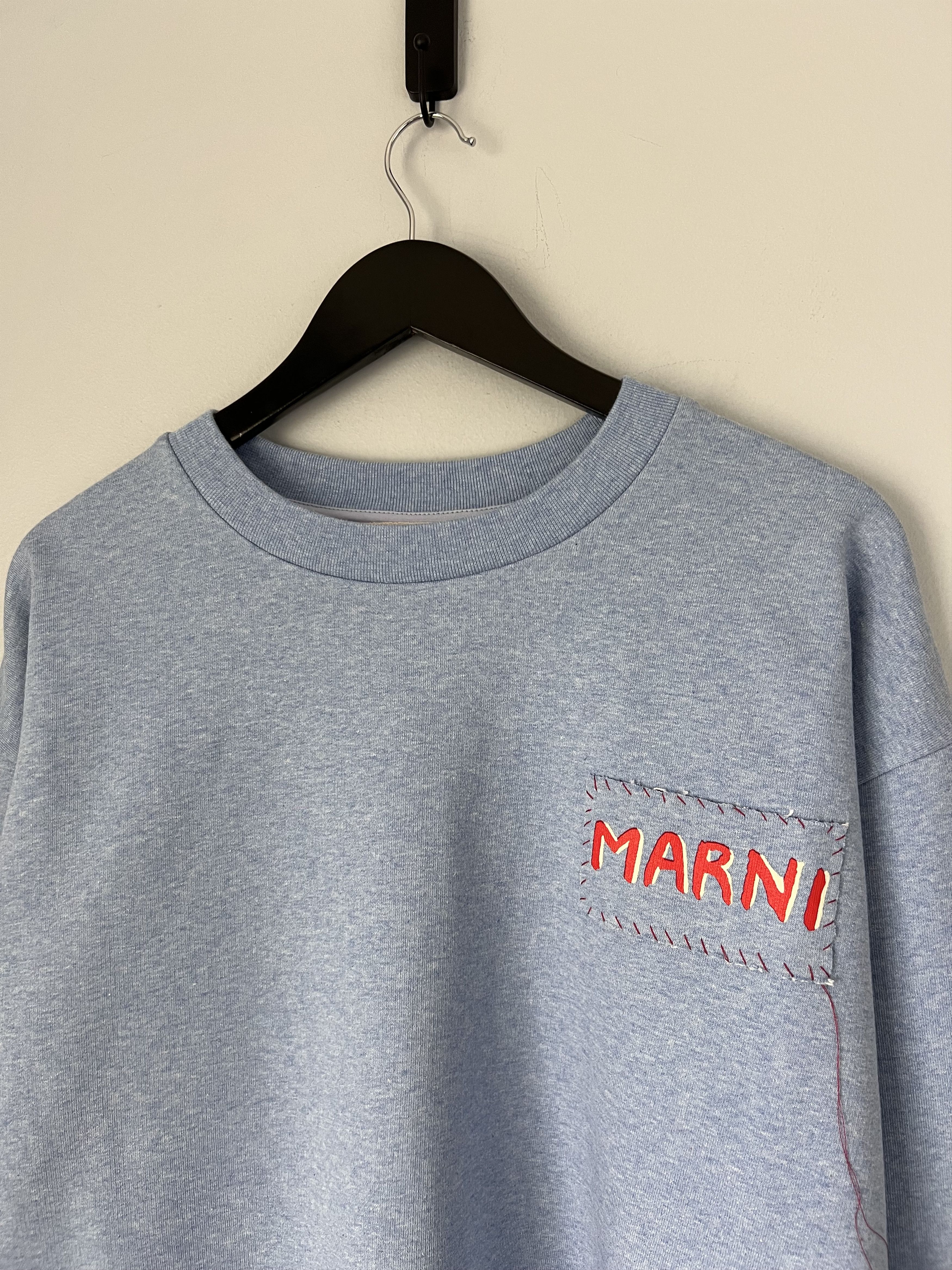 Marni Marni Mini Logo Patch Sweatshirt in Light Blue Size US M / EU 48-50 / 2 - 2 Thumbnail