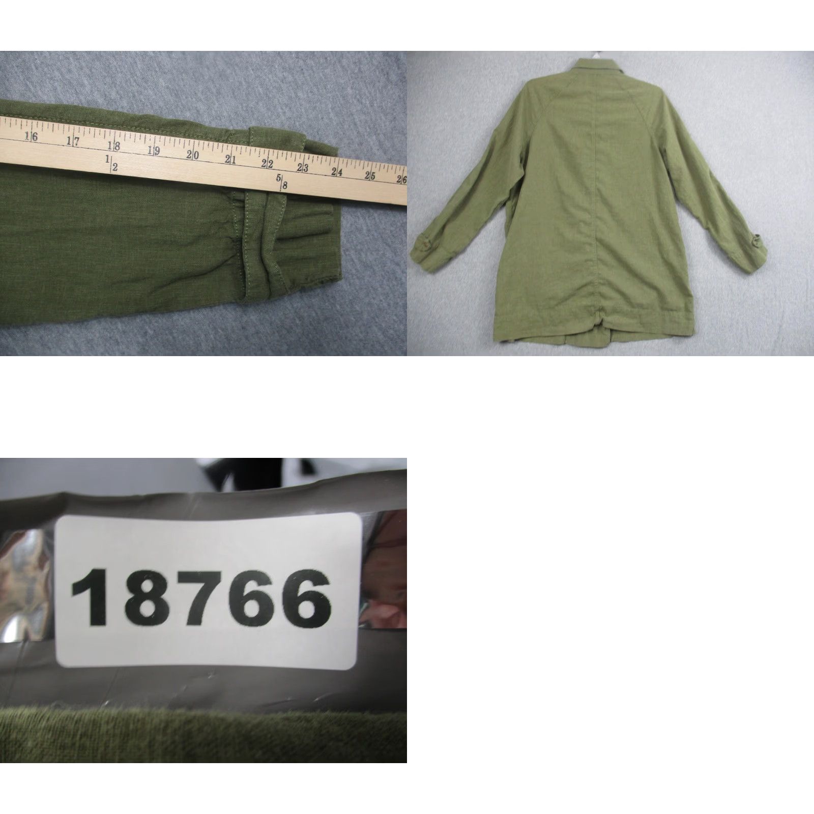 Bdg BDG Jacket Womens Large Green Linen Blend Snap Front Lightweight Anorak Coat Size L / US 10 / IT 46 - 8 Thumbnail