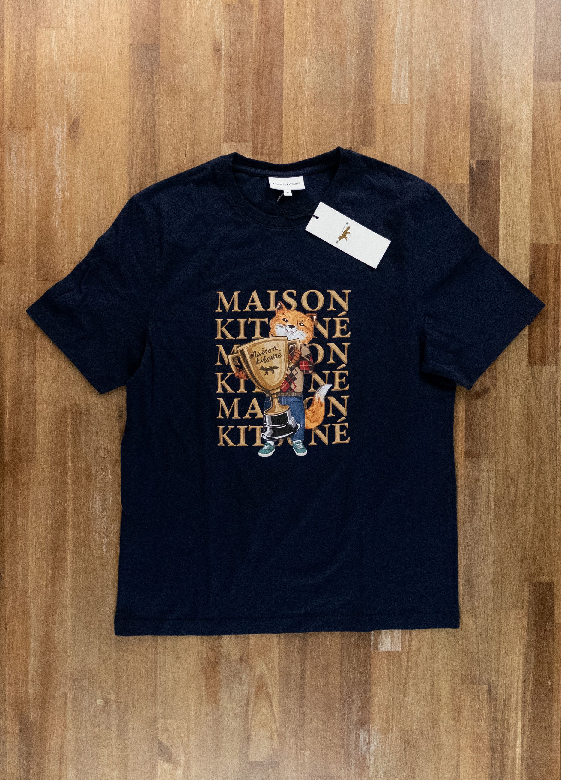 Maison Kitsune MAISON KITSUNE navy blue champion fox t-shirt Medium q Size US M / EU 48-50 / 2 - 1 Thumbnail