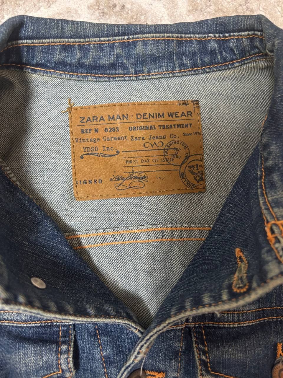 Zara Zara Man Vintage Denim Jacket Blue Distressed Wash Size M Size US M / EU 48-50 / 2 - 7 Thumbnail