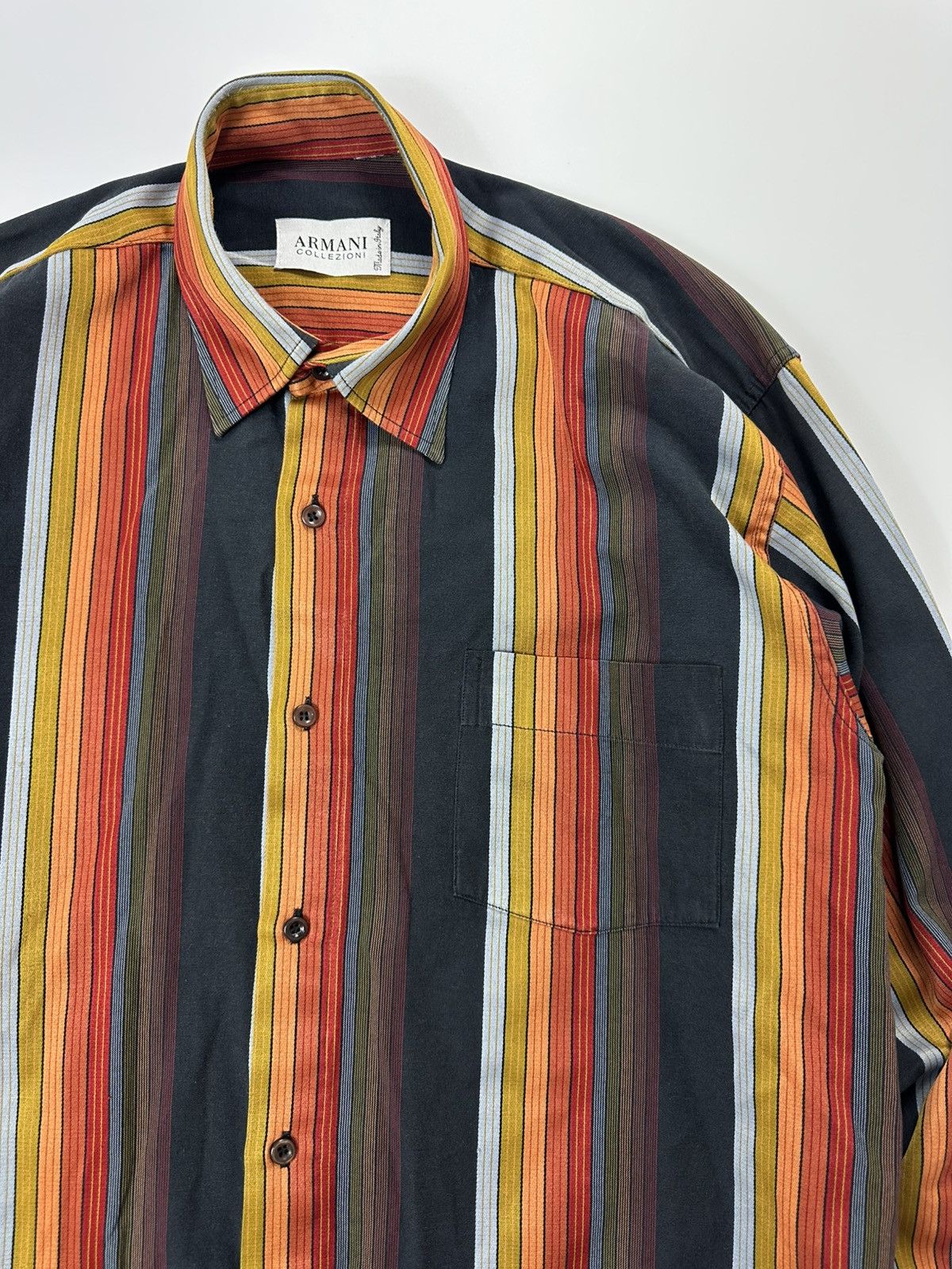 Armani Collezioni Armani Collezioni Stripped Luxury Dress Shirt Size US L / EU 52-54 / 3 - 6 Thumbnail