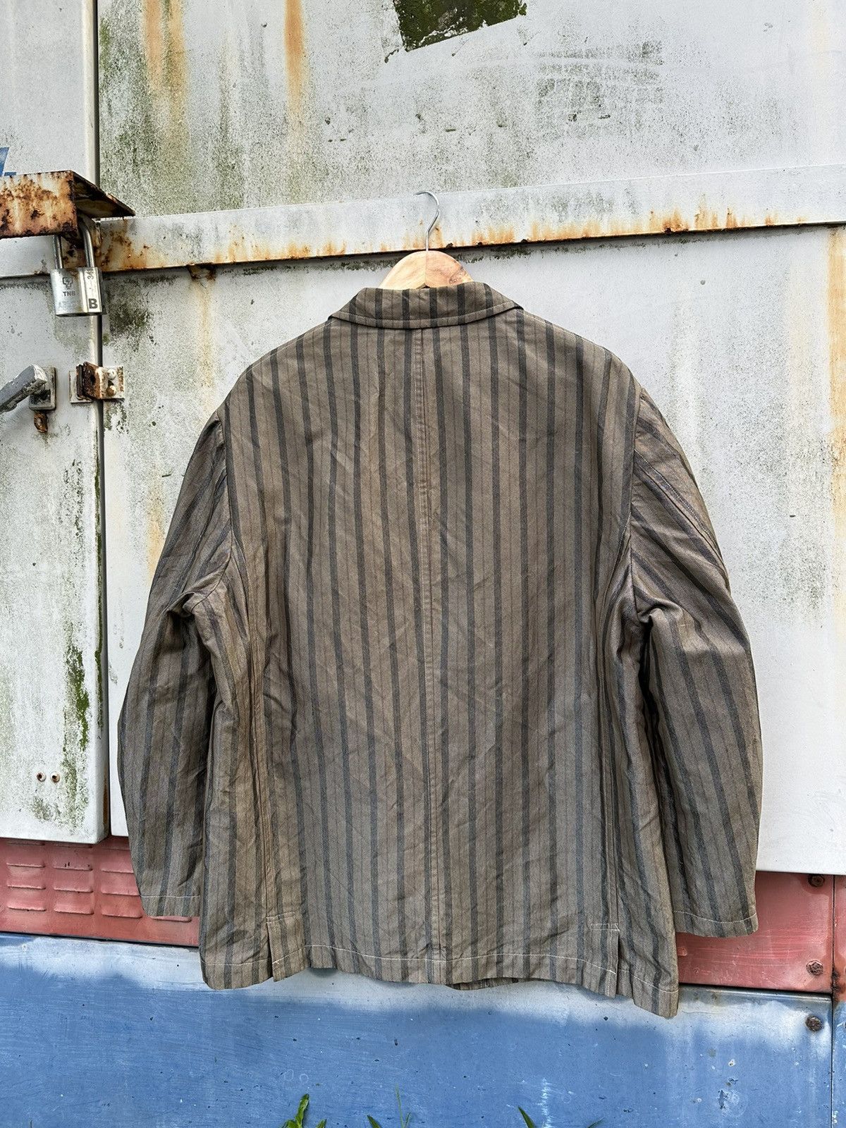 Comme des Garcons 👹AD1998 Comme Des Garcons Homme Plus Striped Jacket Size US L / EU 52-54 / 3 - 8 Thumbnail