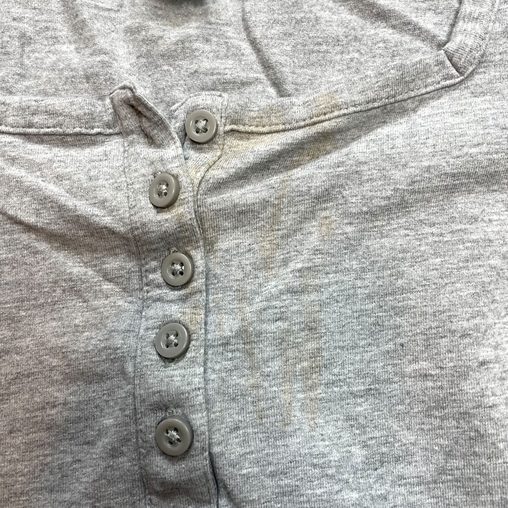 Venus Venus Shirt Womens Large Gray Long Sleeve Henley Cotton Solid Top Size L / US 10 / IT 46 - 2 Thumbnail