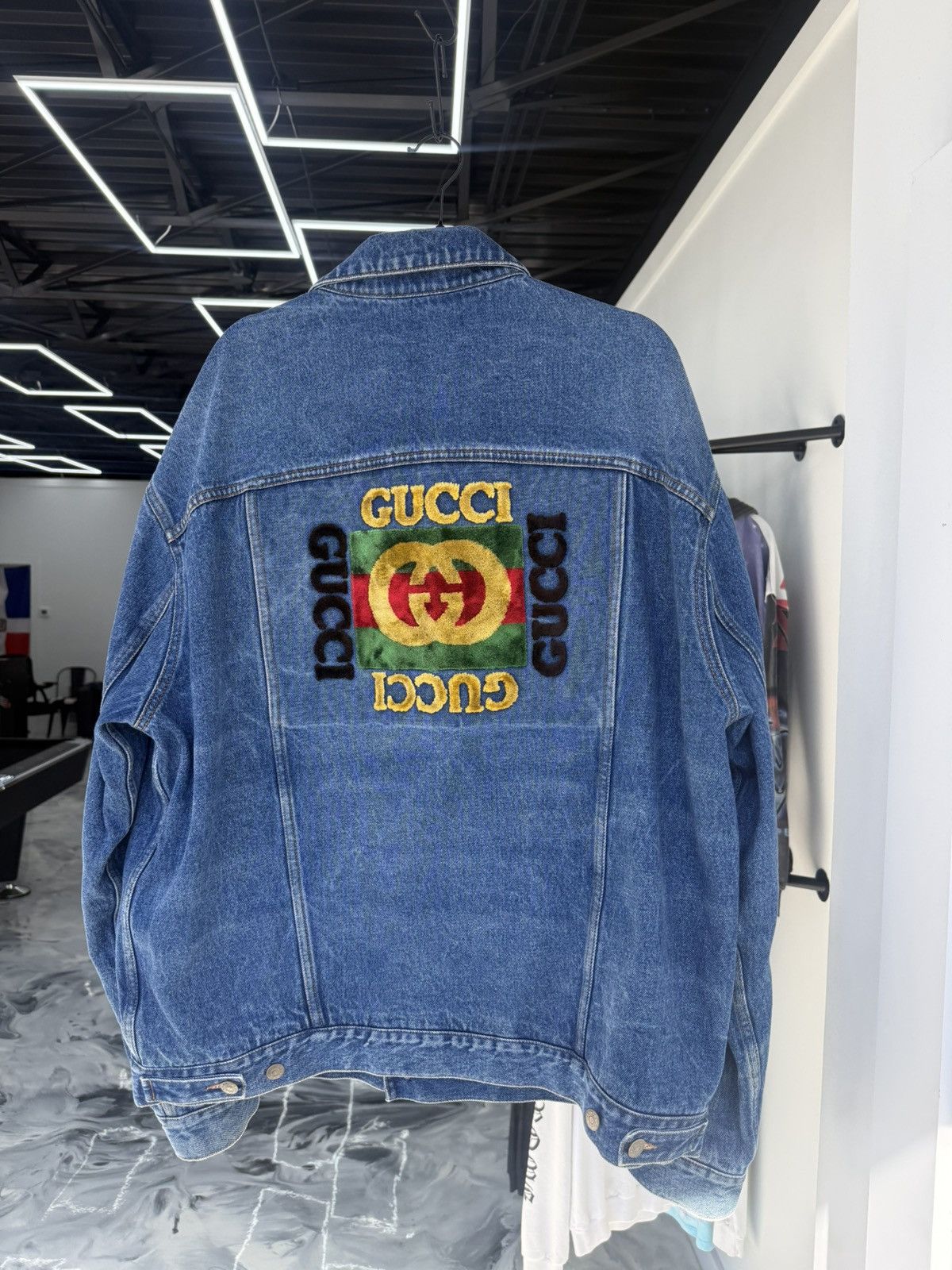 Gucci Gucci Oversized Amor Caecus Denim Jacket in Size 54 Size US L / EU 52-54 / 3 - 2 Thumbnail