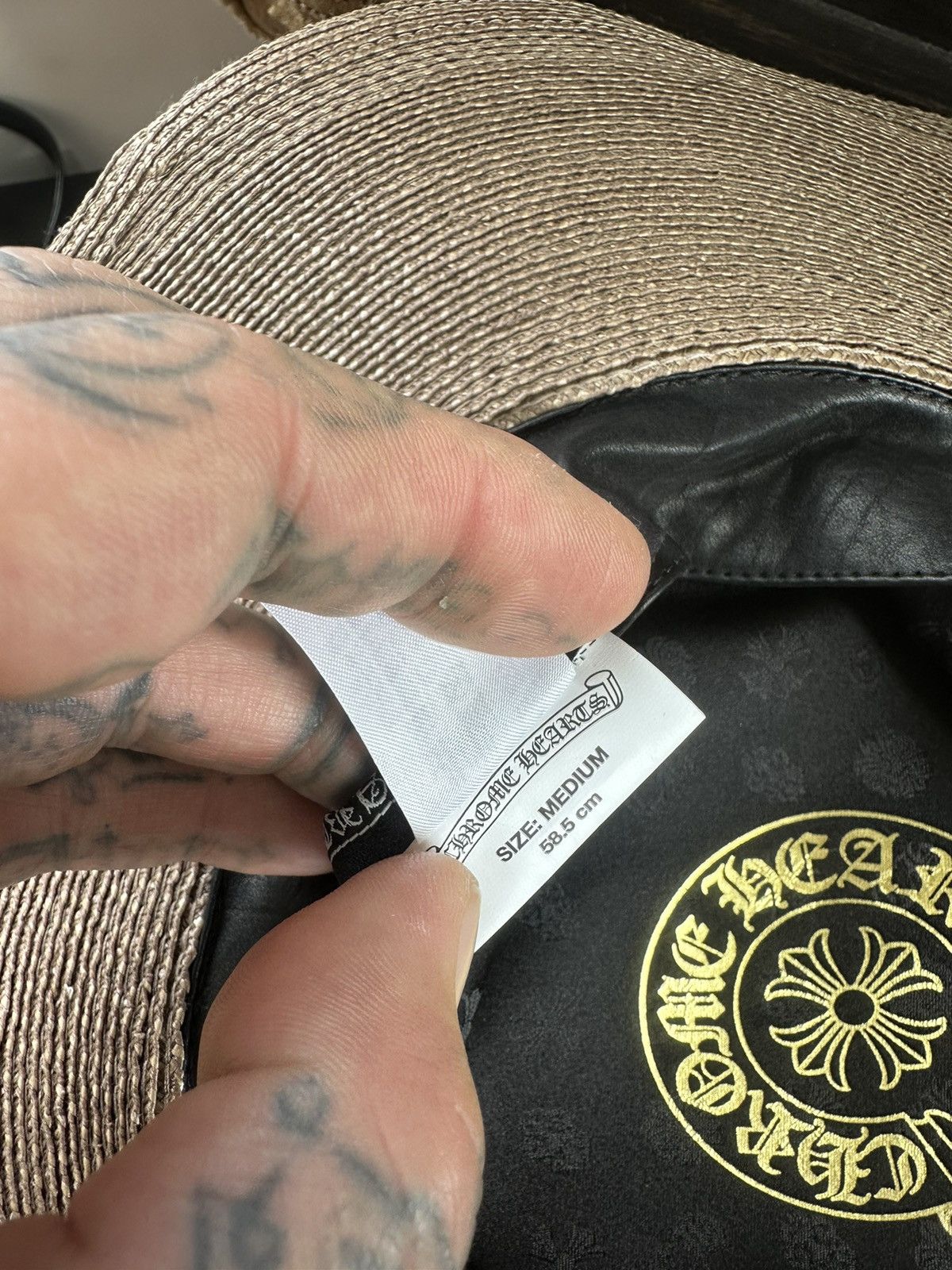 Chrome Hearts CHROME HEARTS ST TROPEZ STRAW LEATHER FEDORA HAT Size ONE SIZE - 11 Thumbnail