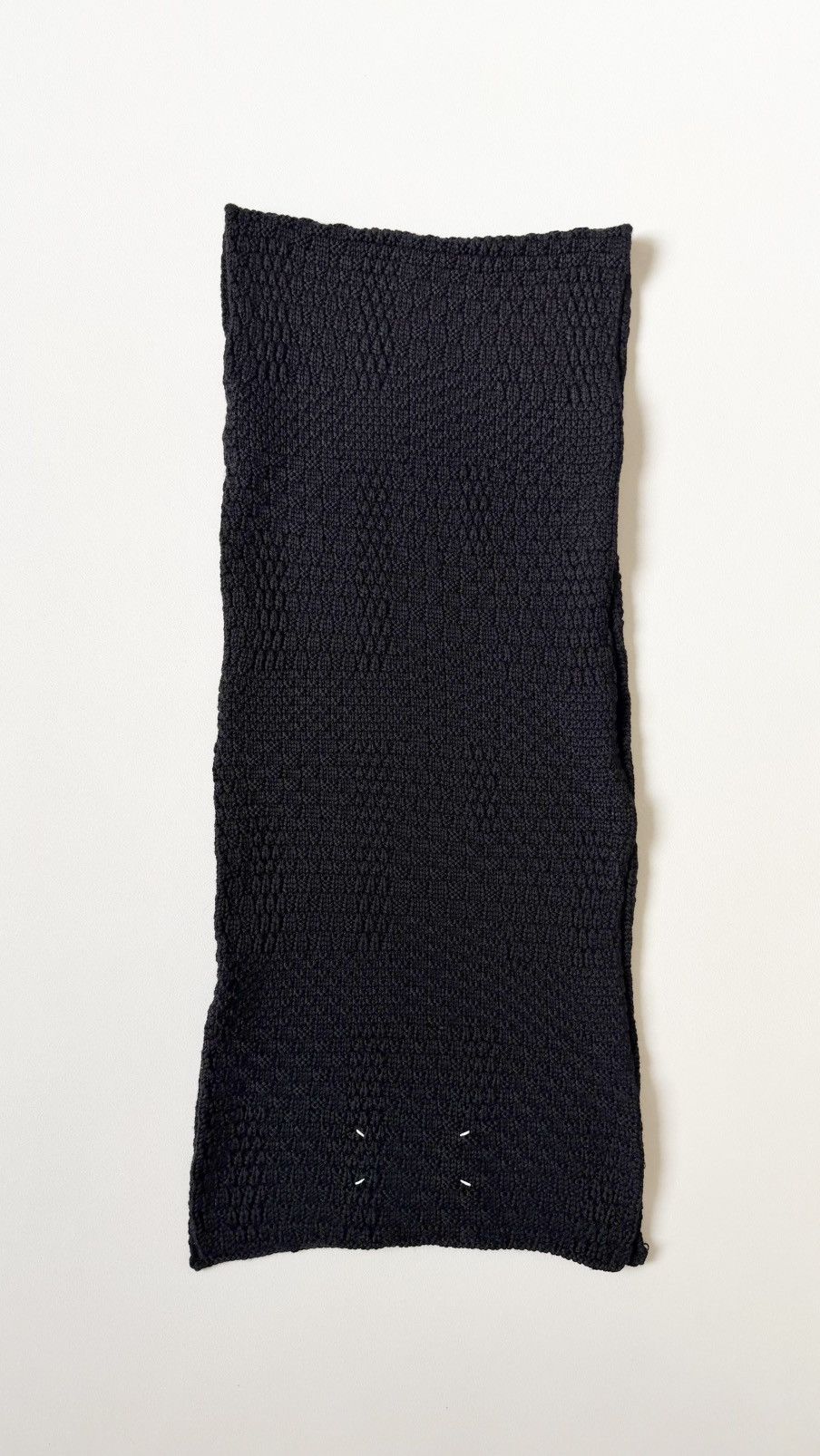 Maison Margiela Late 2000s Textured Checkerboard Wool Scarf Size ONE SIZE - 2 Thumbnail