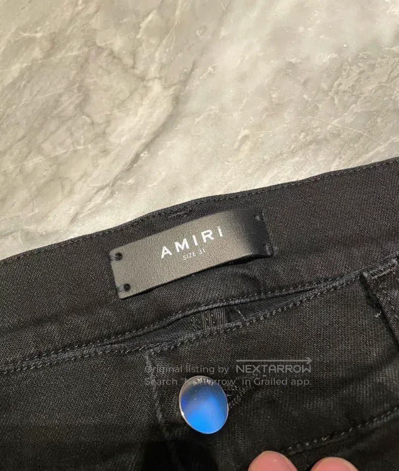 Amiri Amiri Classic Plaid Flower Patchwork Black Bull Size 31 Size US 31 - 3 Thumbnail