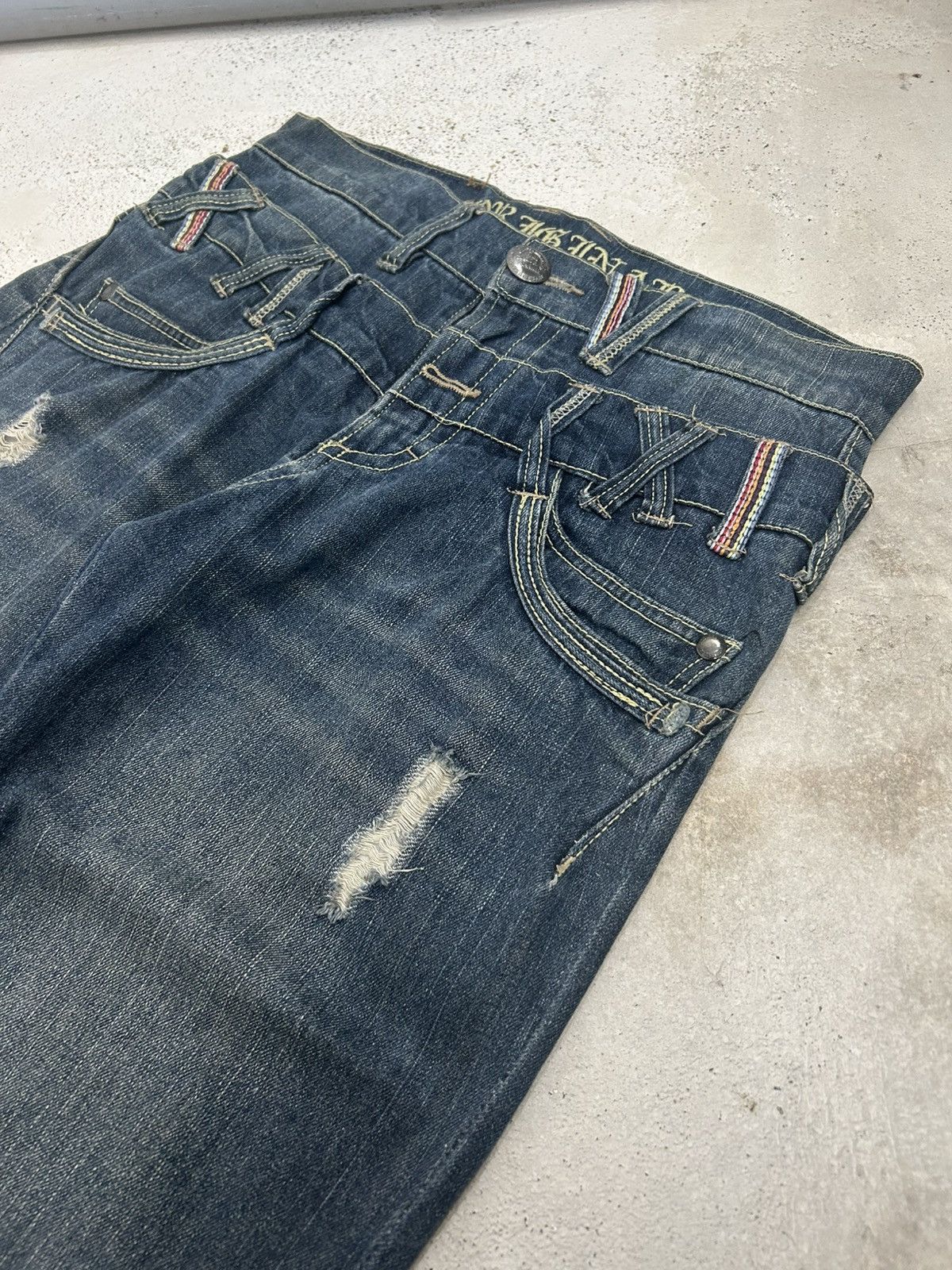 Le Grande Bleu (L.G.B.) Baggy Pants Double Waist Style Original Jeans Brand Size US 31 - 7 Thumbnail
