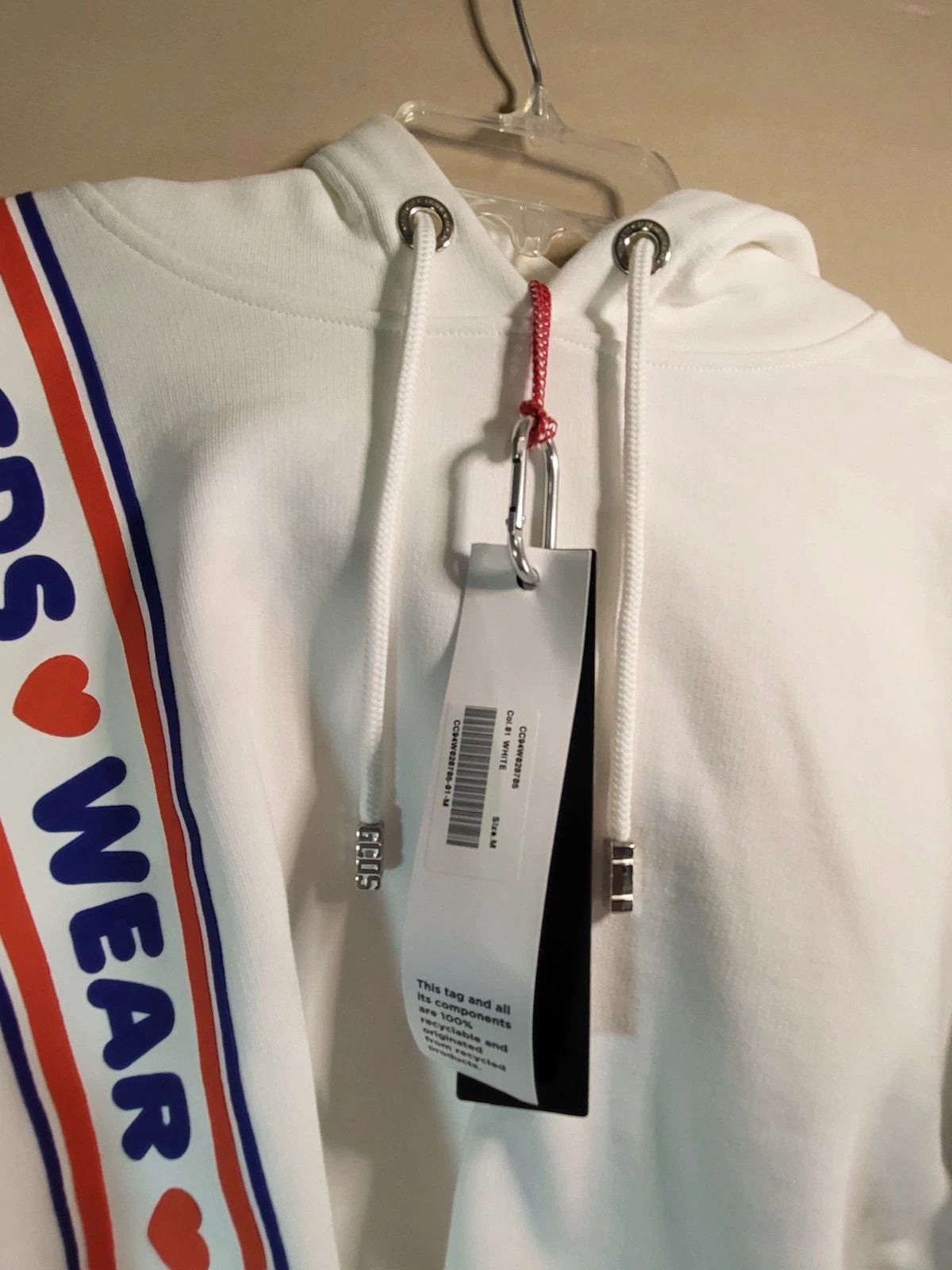 GCDS GCDS Wear Cropped White Heart Cotton Sweatshirt Hoodie Size M / US 6-8 / IT 42-44 - 4 Thumbnail