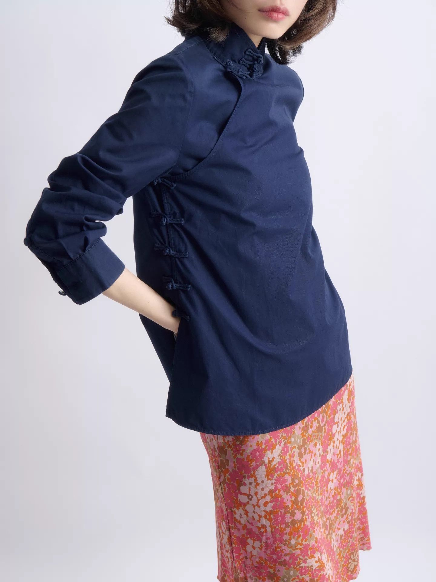 Miu Miu MIU MIU 2003 SS Navy Blue Slanted Placket Frog Jacket Size S / US 4 / IT 40 - 7 Thumbnail