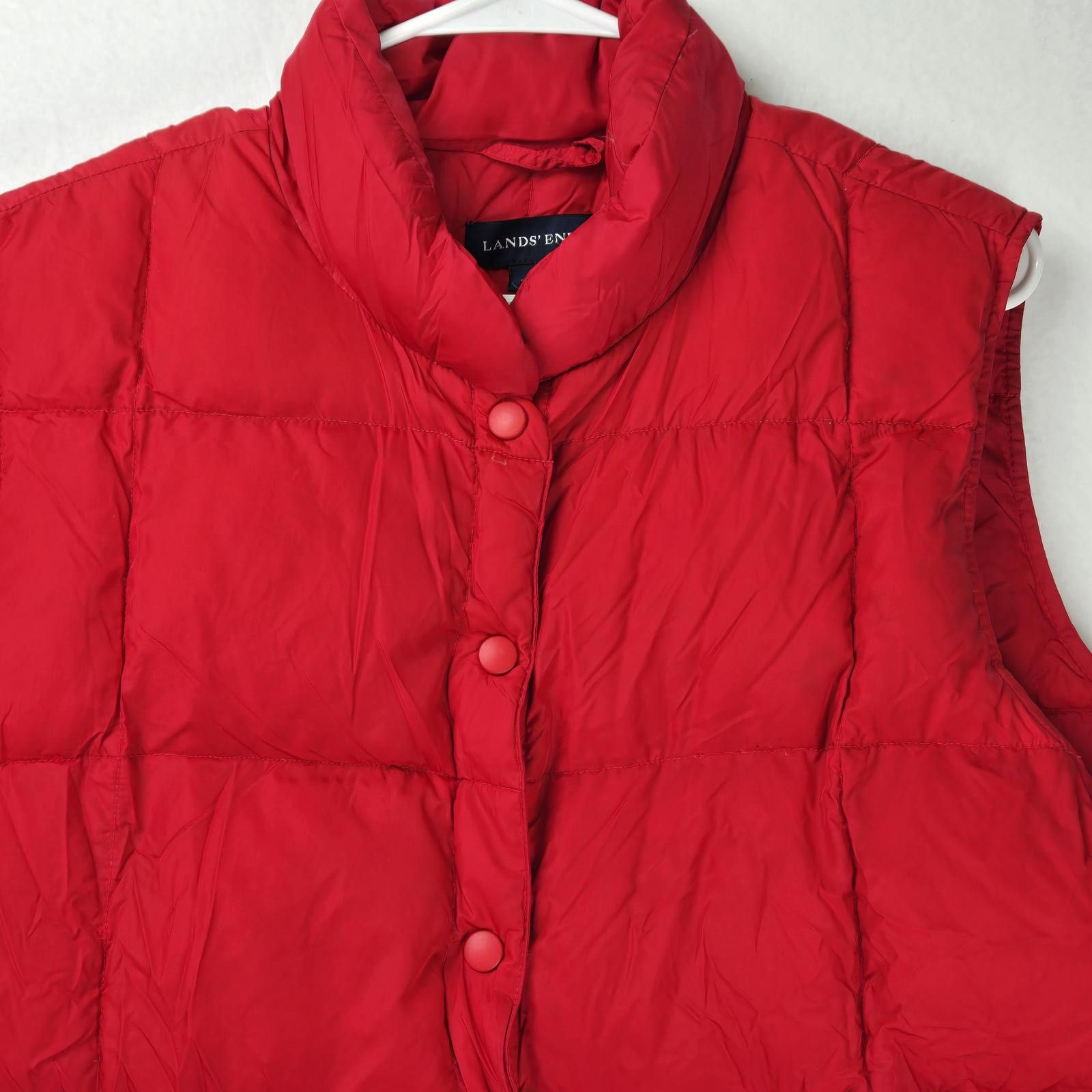Lands' End Lands End Red Puffer Vest Womens XL Down FIlled Size XL / US 12-14 / IT 48-50 - 9 Thumbnail