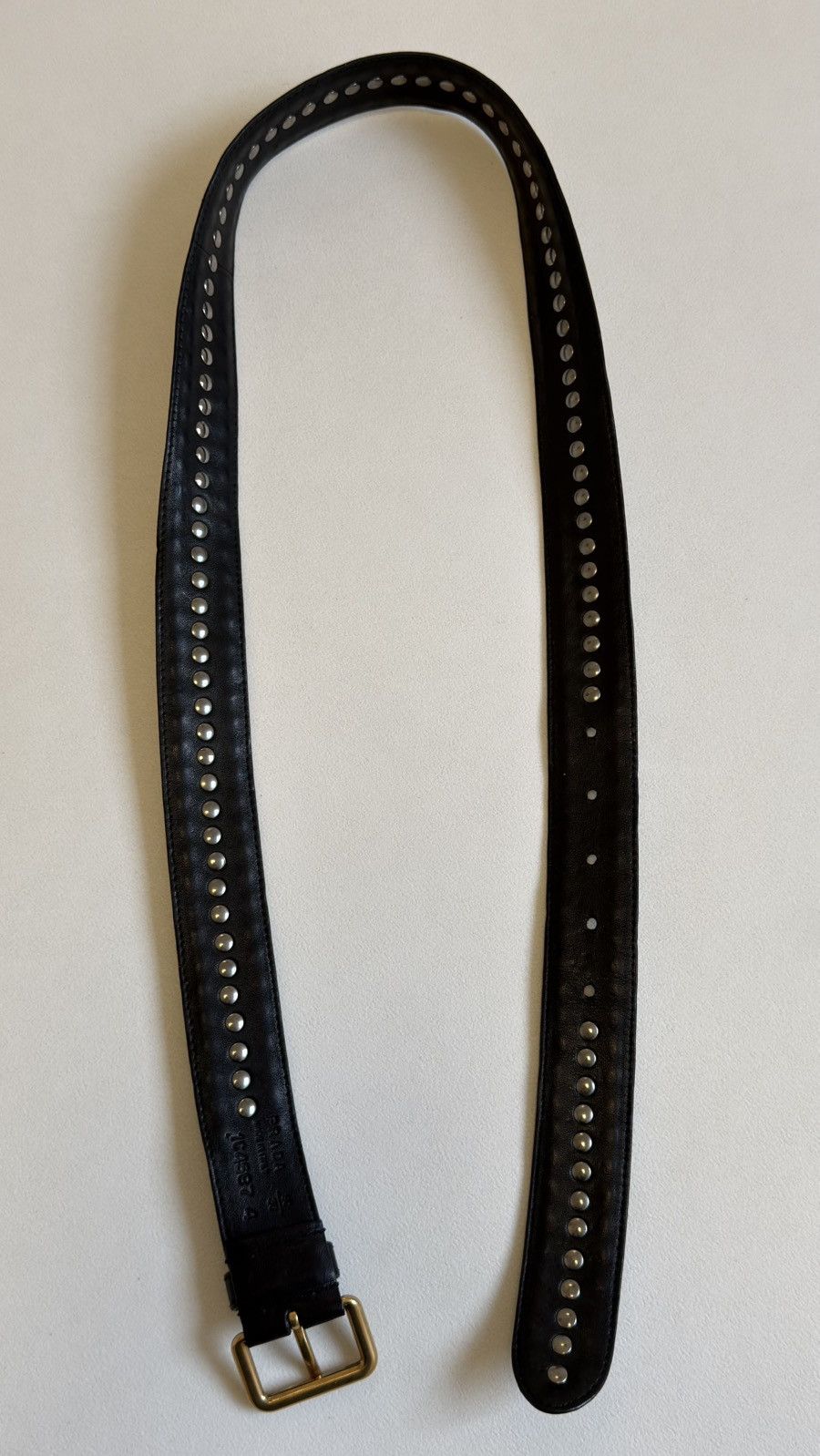 Prada Black Leather ‘Round Metal Studded’ Belt Size ONE SIZE - 14 Thumbnail
