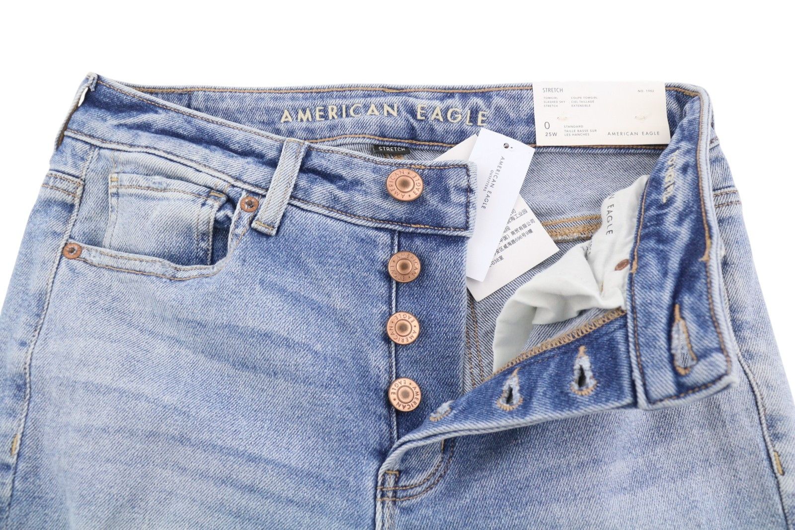 American Eagle Outfitters TOMGIRL W25 Sky Distress Jeans 88992 Size 25" / US 0 / IT 36 - 4 Thumbnail