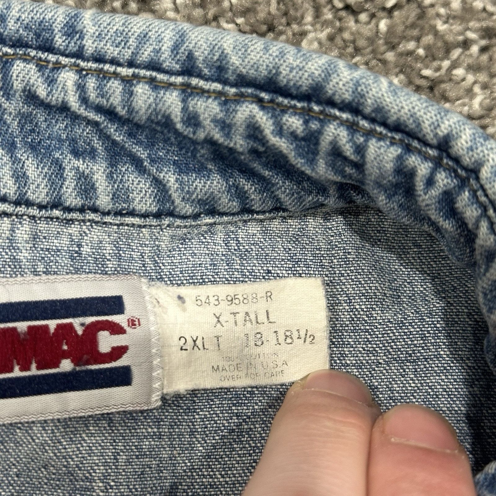 Big Mac Vtg Big Mac Denim Pearl Snap Western Shirt Mens Sz 2XL TALL Size US XXL / EU 58 / 5 - 4 Thumbnail