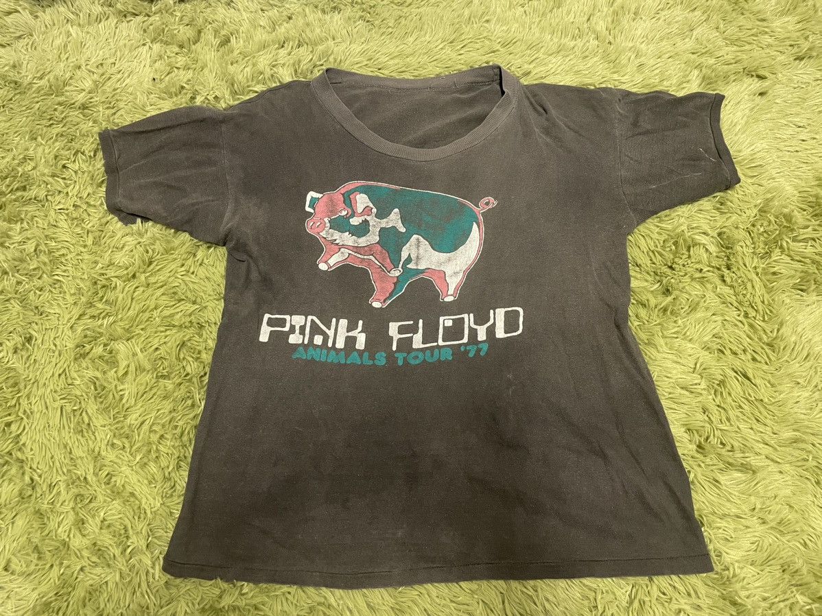 image of Band Tees Pink Floyd Animals Tour 1977 Vintage T-Shirt in Grey, Men's (Size Small)