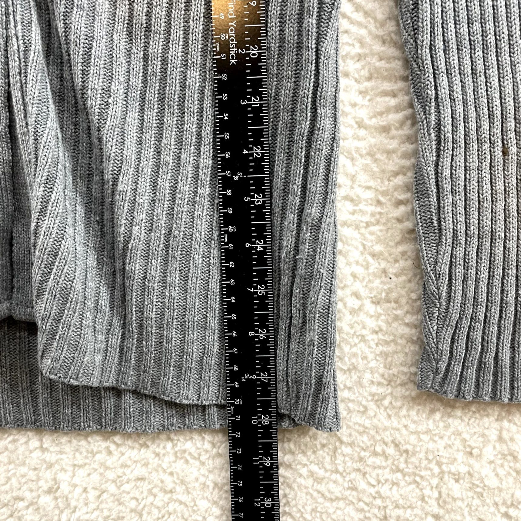 Vintage VINTAGE 90s Cardigan Sweater M Grey Ribbed Knit Hoodie Boho Fairy Grunge Womens Size M / US 6-8 / IT 42-44 - 6 Thumbnail
