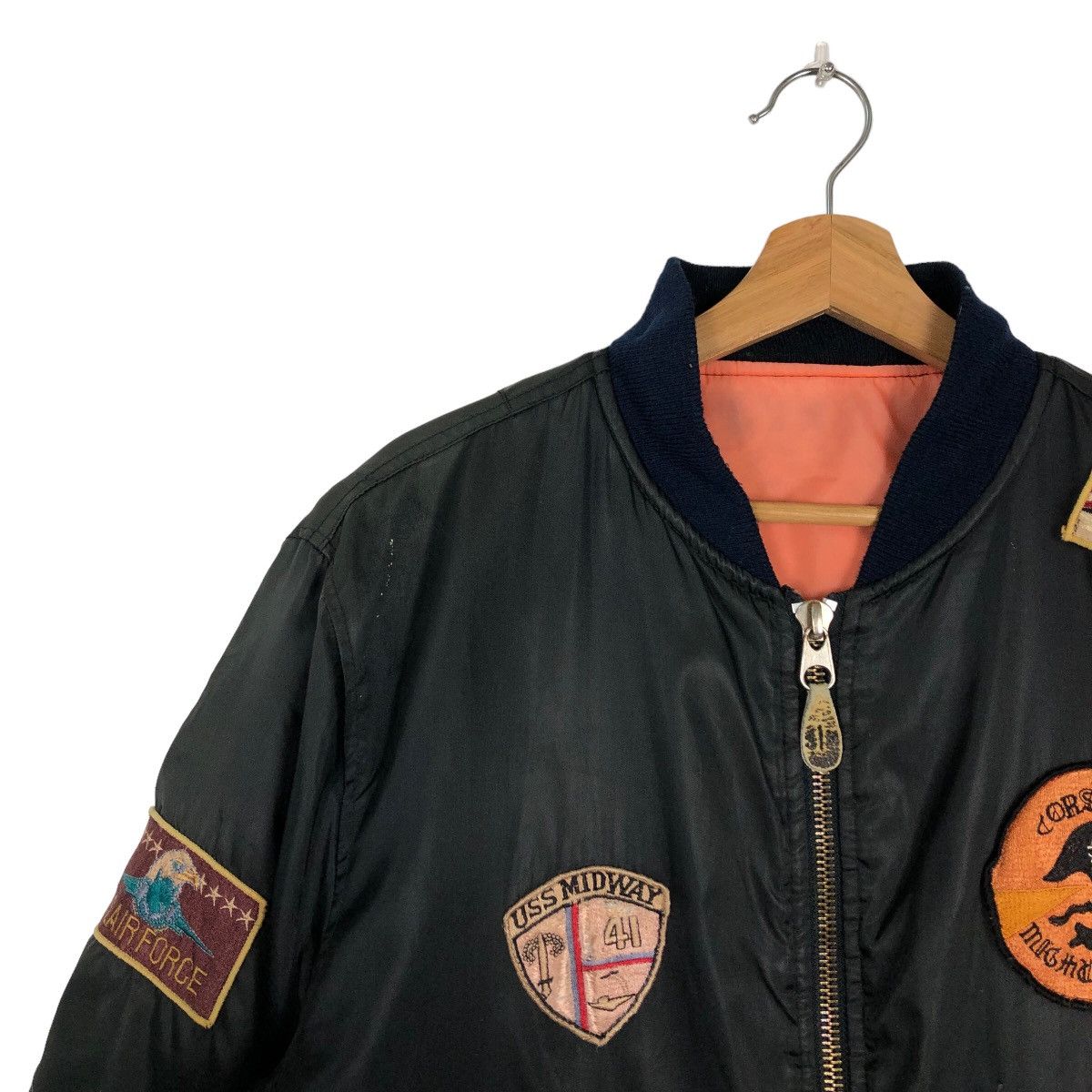 Japanese Brand 🔥90s RIOT RIOT REVERSIBLE BOMBER JACKET USS MIDWAY MILITARY Size US M / EU 48-50 / 2 - 7 Thumbnail