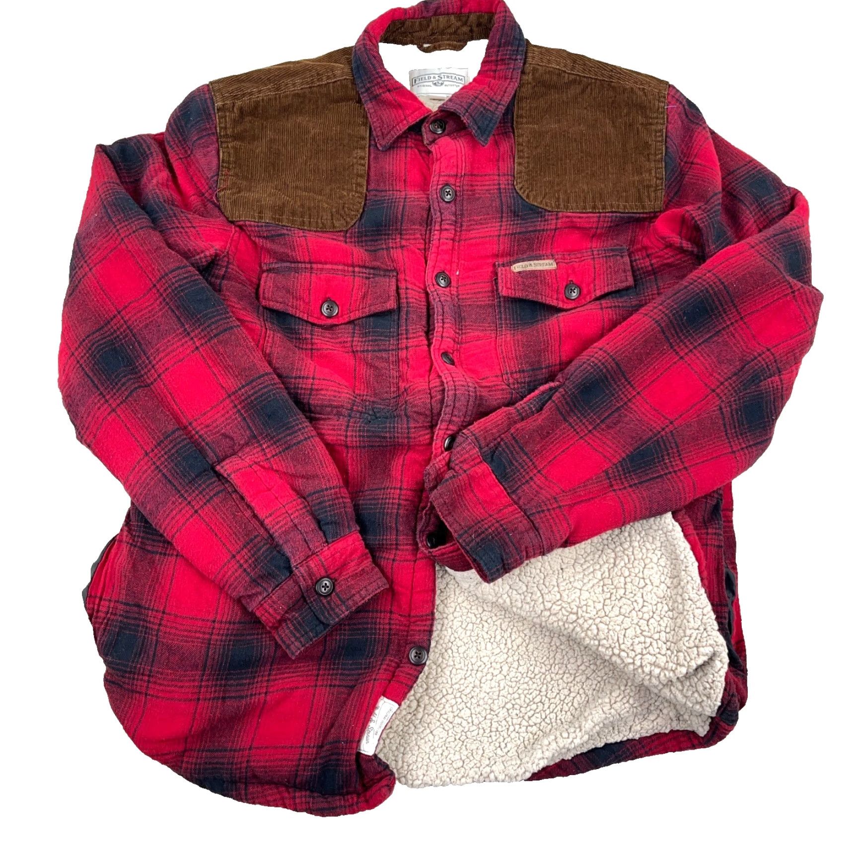 Vintage Field & Stream Shirt Jacket Men S Red Plaid Flannel Lined Quilted Mid-Length Jacket Size US S / EU 44-46 / 1 - 2 Thumbnail